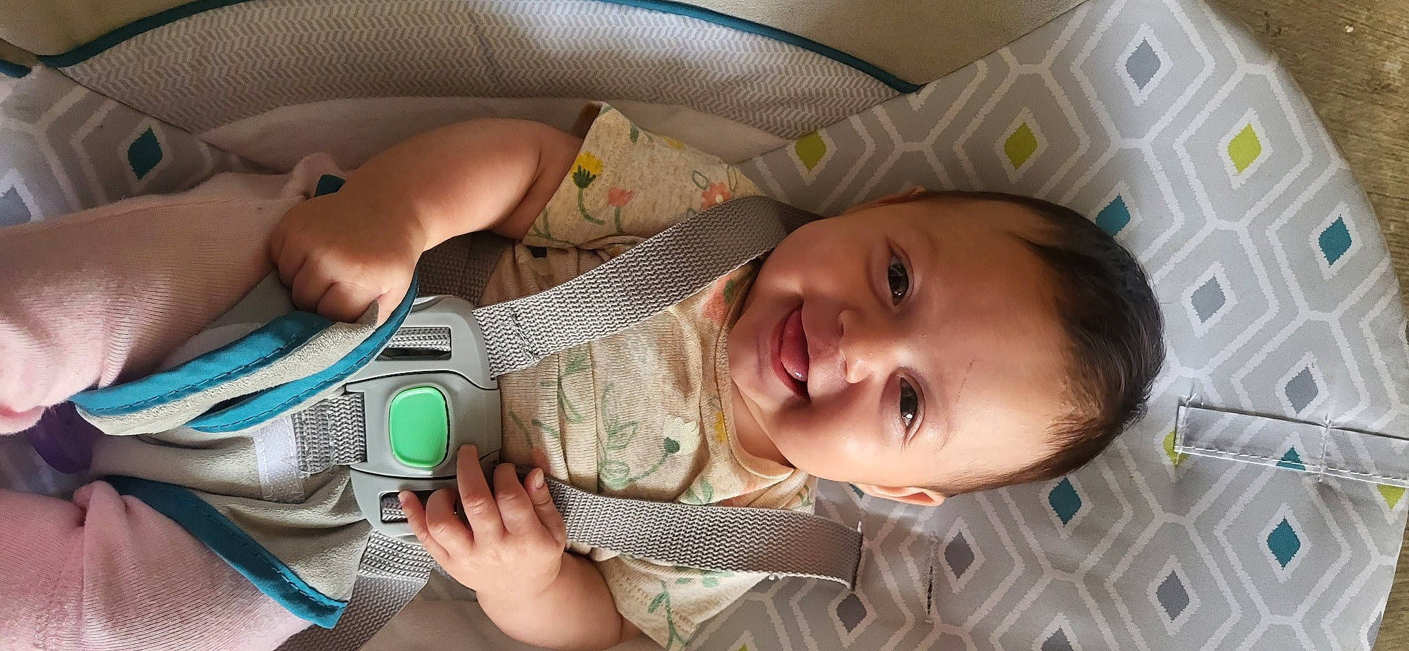 Kaylee is registered to the contest to win money with this photo: baby, baby_products, cheek, child, comfort, couch, eyelash, finger, fun, gadget, hand, happy, iris, joy, nail, nose, person, skin, smile, thumb