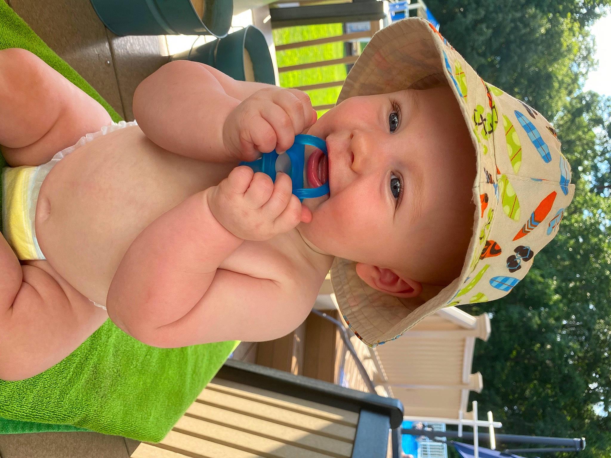 Ridge is registered to the contest to win money with this photo: baby, baby_products, child, headwear, person, product, toddler, vacation