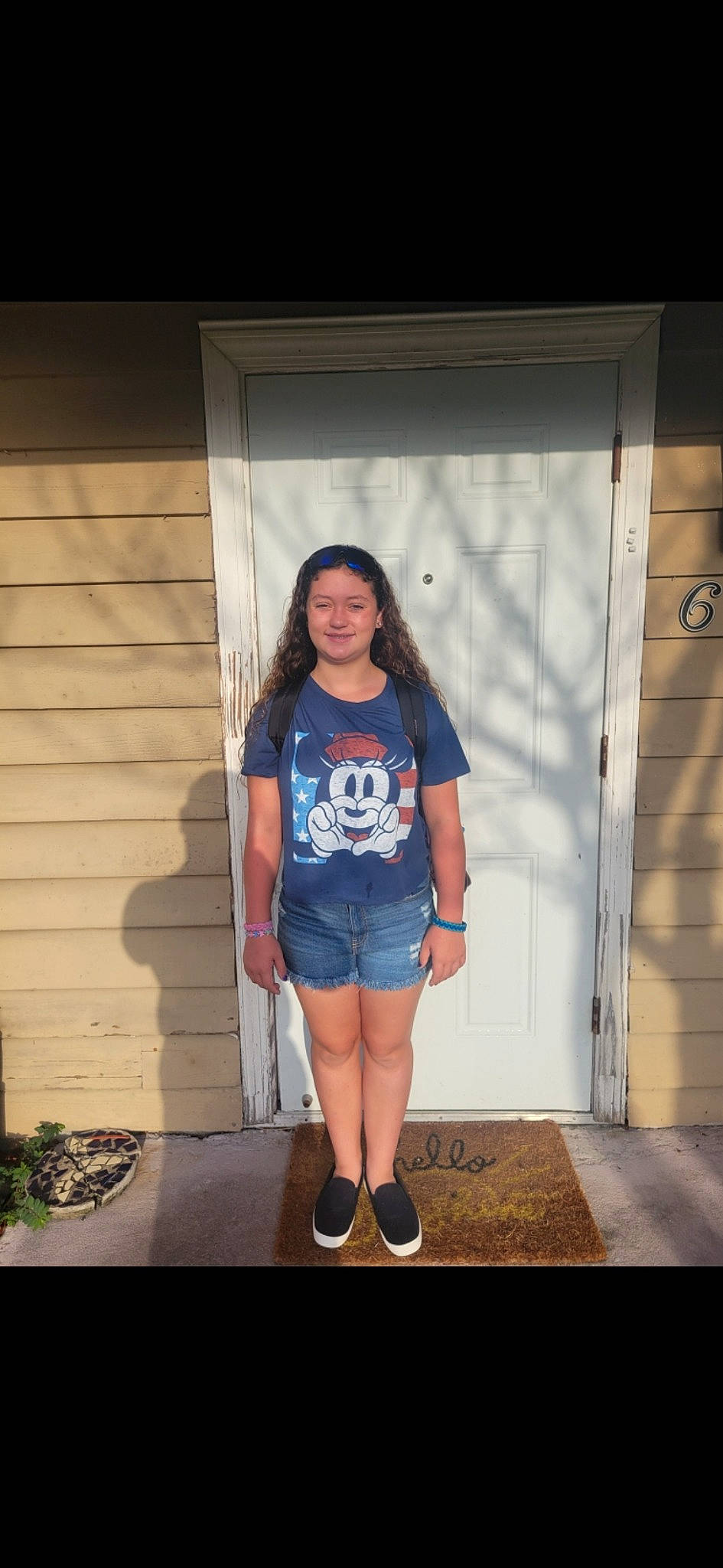 Kahlia joined the competition — help win amazing prizes! brown_hair, denim, electric_blue, face, fashion_design, flash_photography, happy, human_leg, joy, knee, leisure, long_hair, magenta, person, shorts, sleeve, sportswear, t_shirt, thigh, trunk