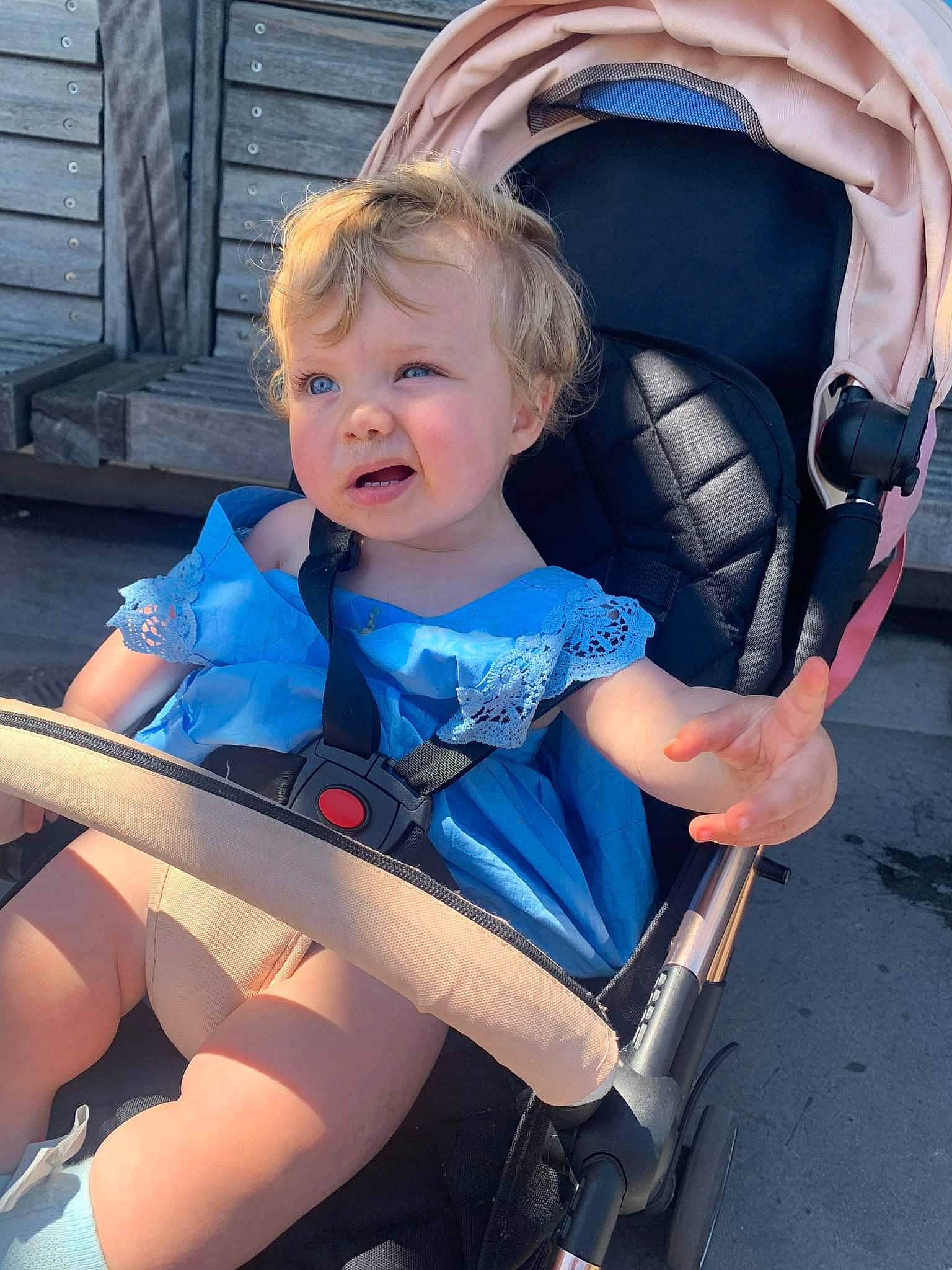 Ilya-rose joined the competition — help win amazing prizes! azure, baby_carriage, baby_products, baby_toddler_clothing, blue, chair, child, cool, door, electric_blue, face, facial_expression, fun, hairstyle, mouth, person, product, skin, thigh, toddler