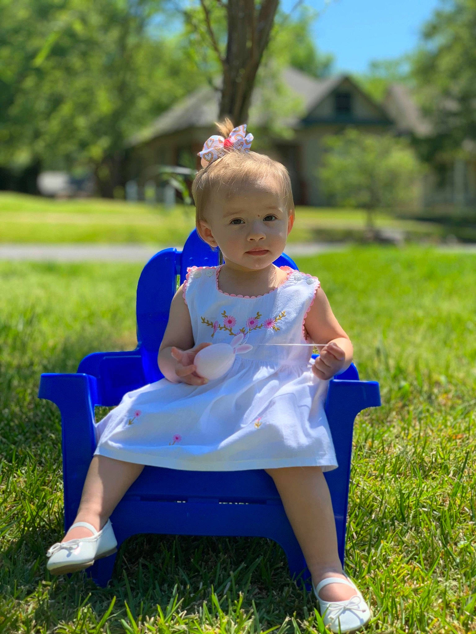 Aaleyah joined the competition — help win amazing prizes! baby, blue, child, dress, grass, grass_family, happy, leisure, meadow, people, person, photography, plant, recreation, sitting, skin, smile, spring, summer, toddler