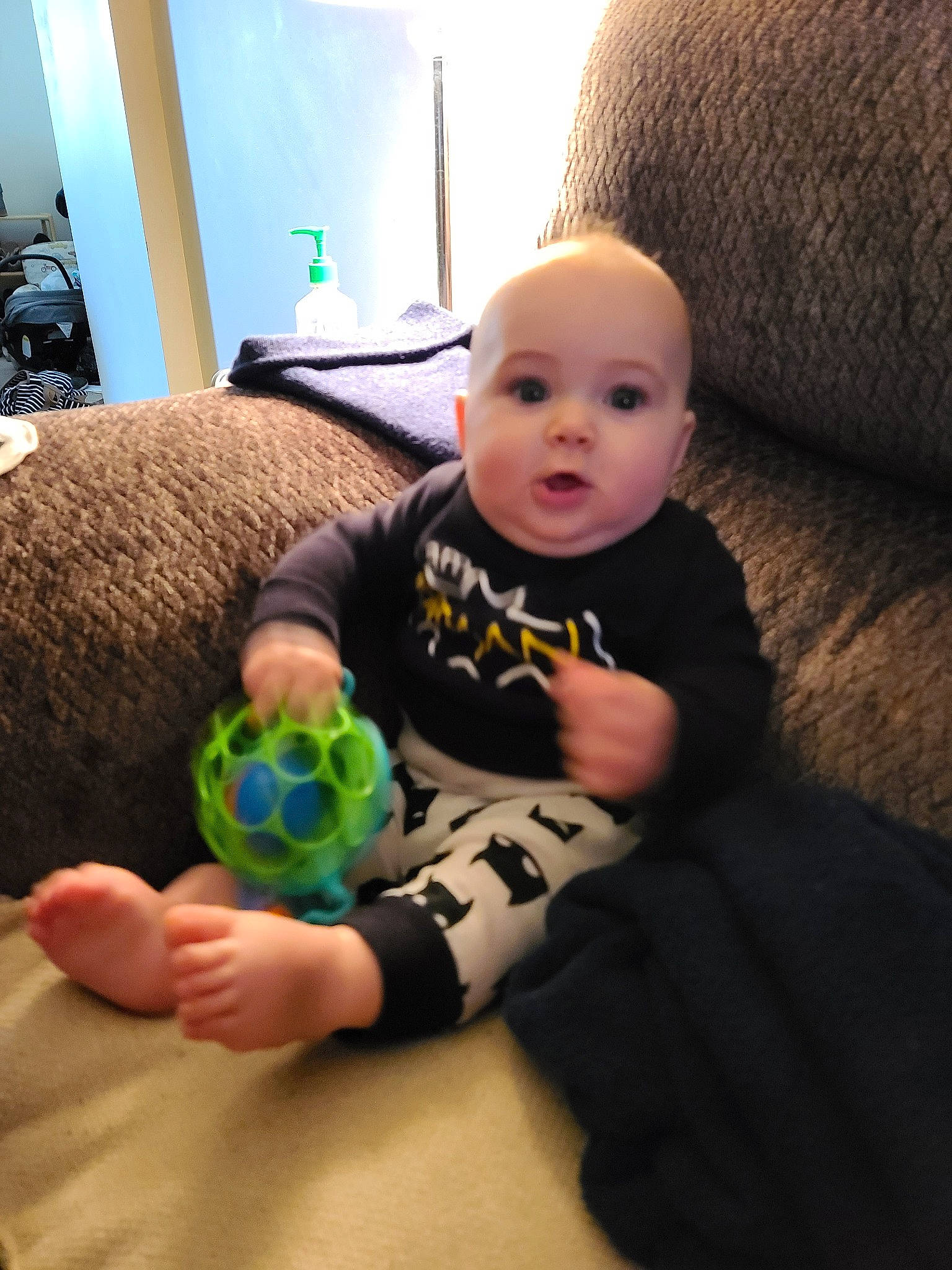 Blaine joined the competition — help win amazing prizes! baby, baby_toys, child, eye, head, person, play, room, skin, surprise, toddler, toy