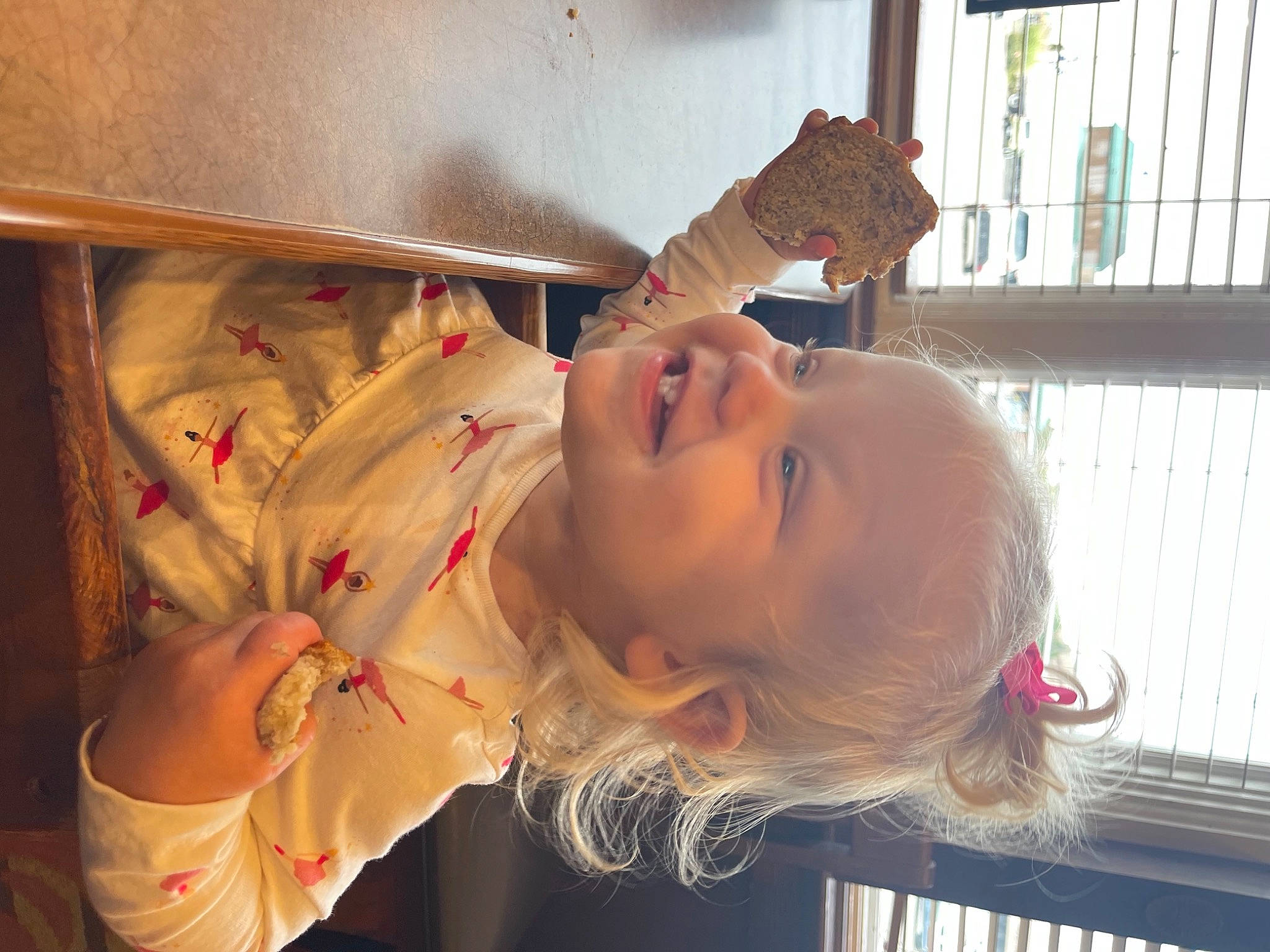 Alayna is registered to the contest to win money with this photo: baby, chest, child, ear, eyelash, eyewear, flesh, fun, happy, hat, jaw, person, room, smile, sunglasses, throat, toddler, vacation, window, wood