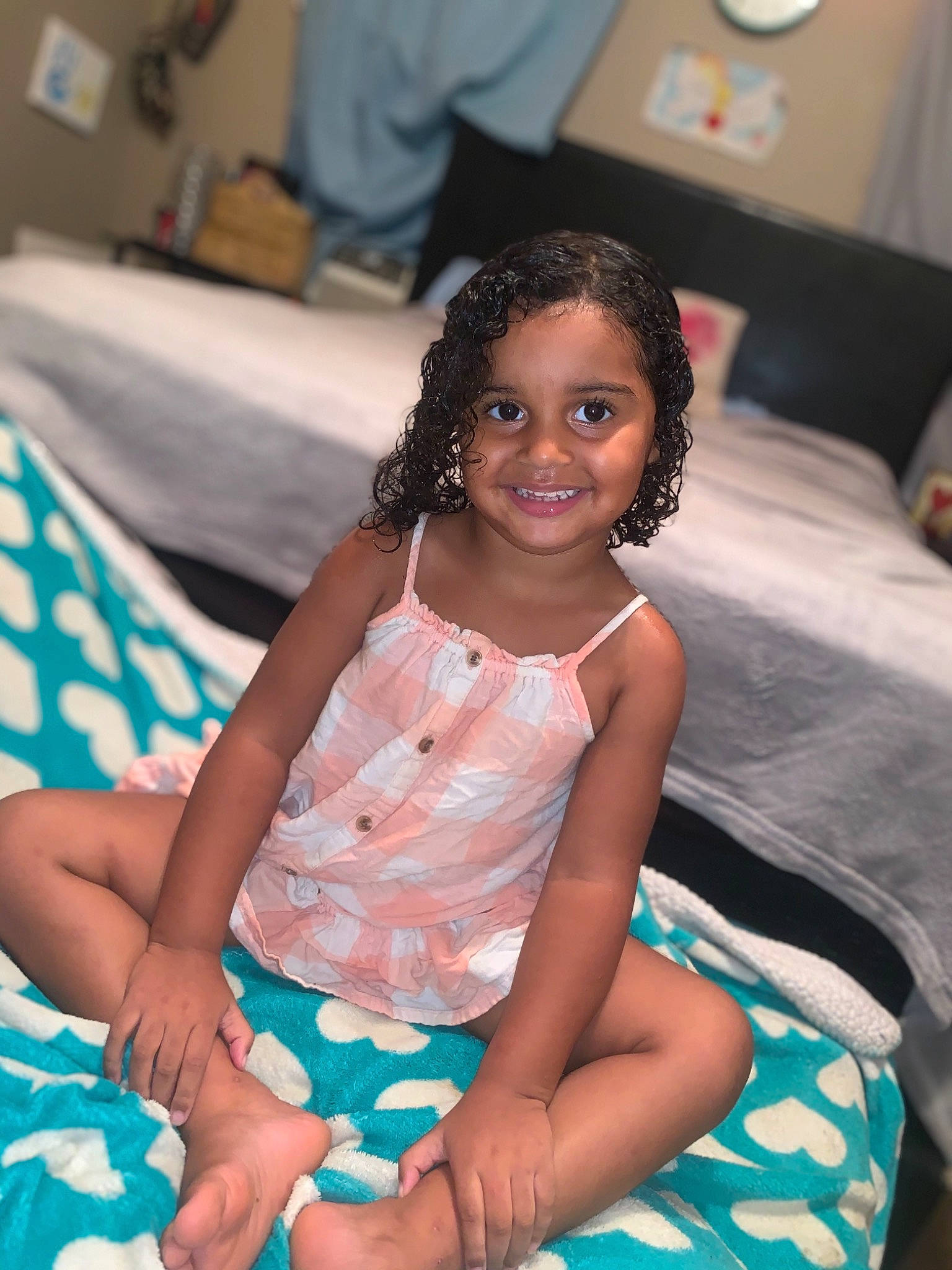 Kailey joined the competition — help win amazing prizes! black_hair, child, joy, leg, neck, person, sitting, smile, thigh, toddler
