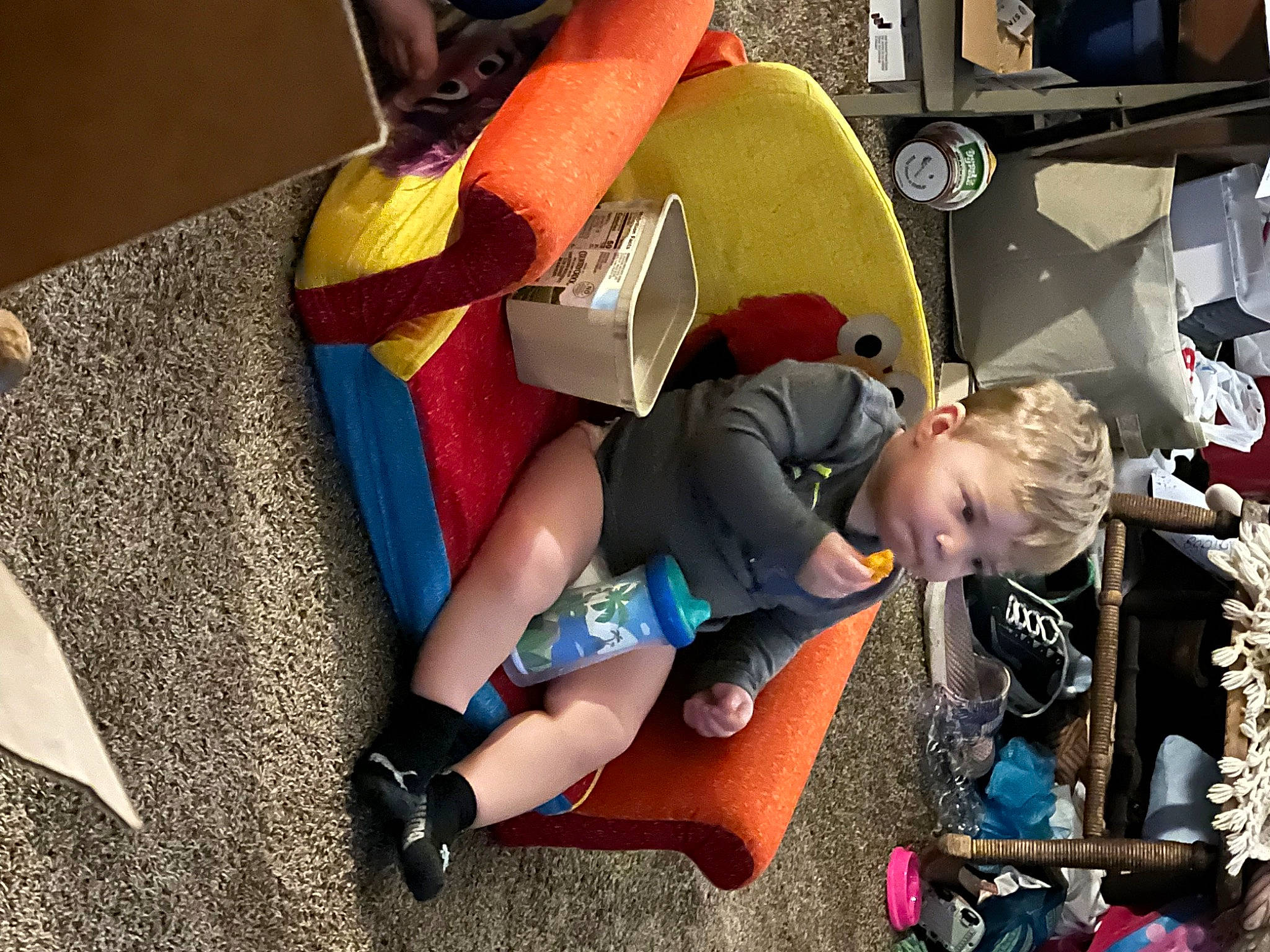 Kayden joined the competition — help win amazing prizes! baby, baby_products, carmine, child, fashion_accessory, fictional_character, fun, happy, human_leg, knee, lap, person, personal_protective_equipment, plastic, play, room, sitting, thigh, toddler, toy