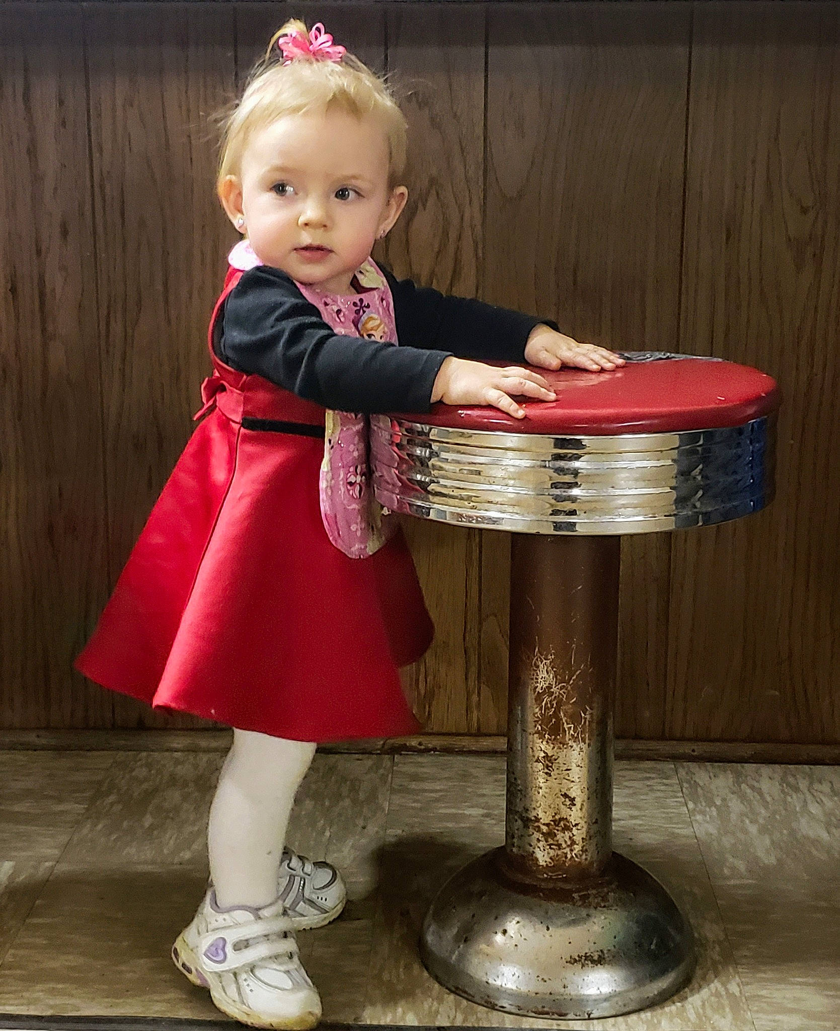 Ashley  is registered to the contest to win money with this photo: child, fun, girl, person, pink, play, product, standing, toddler