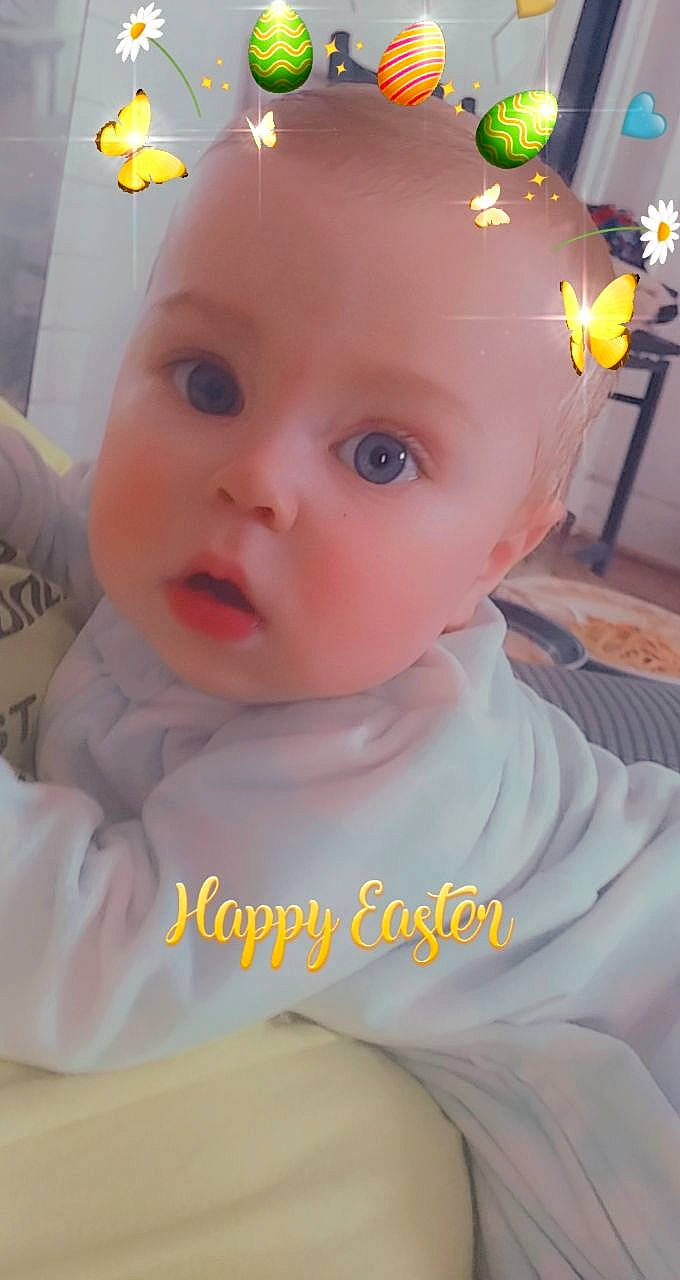 Brigham is registered to the contest to win money with this photo: baby, baby_toddler_clothing, cheek, child, ear, eyelash, fashion_accessory, fun, happy, headband, iris, lip, nose, person, pink, product, skin, standing, surprise, toddler