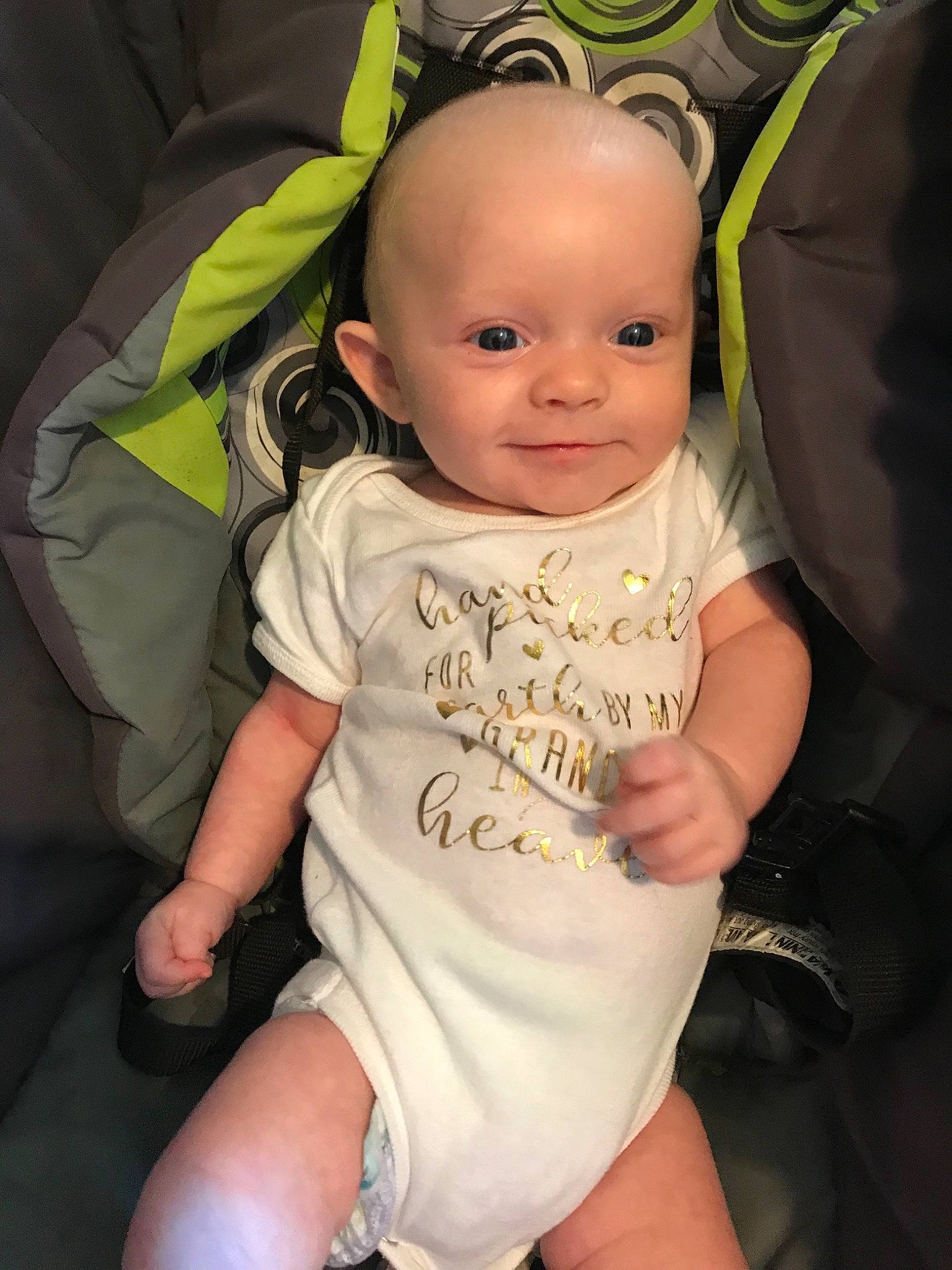 Brooklyn joined the competition — help win amazing prizes! baby, baby_carriage, baby_in_car_seat, baby_products, baby_toddler_clothing, cheek, child, ear, eye, face, head, iris, person, product, sitting, skin, smile, toddler