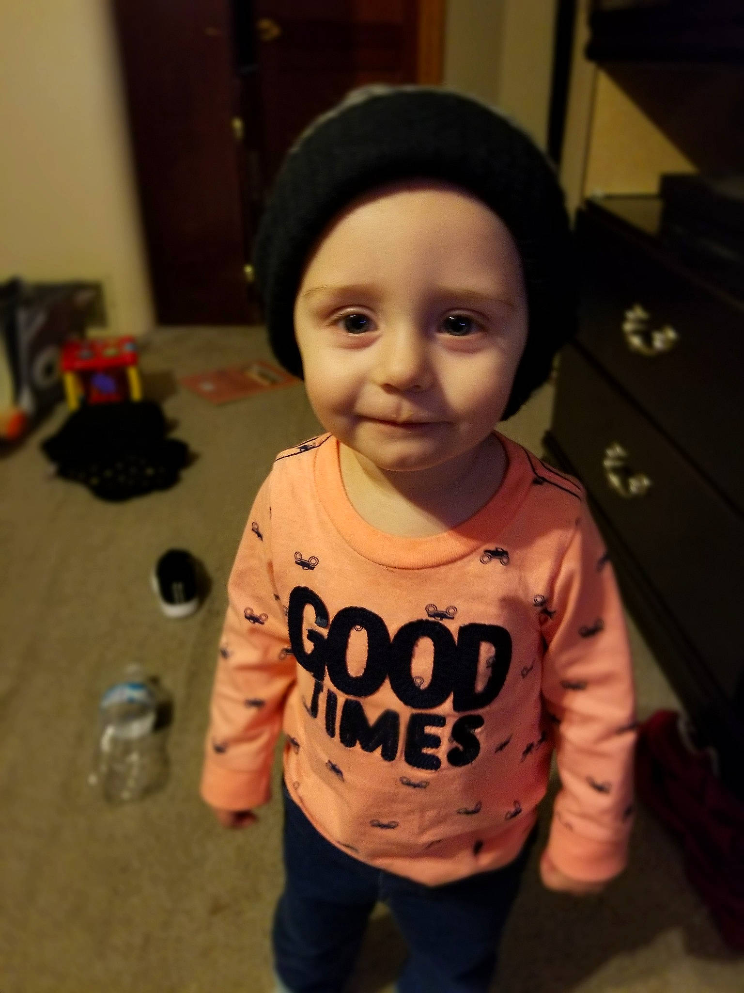 Ashtyn joined the competition — help win amazing prizes! cap, cheek, child, cool, face, head, headgear, person, photography, selfie, sleeve, smile, t_shirt, toddler, top