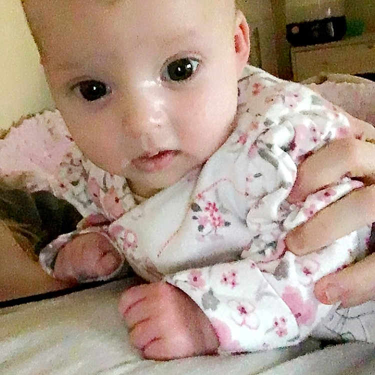 Skyler-rose joined the competition — help win amazing prizes! bedtime, cheek, child, ear, eye, face, finger, girl, hand, head, human_hair_color, infant, iris, lip, mouth, neck, nose, person, product, skin