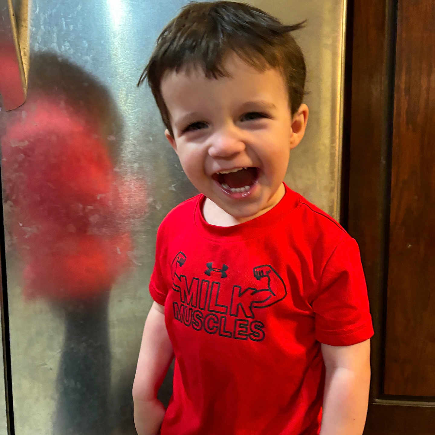 Isaiah is registered to the contest to win money with this photo: baby, babylaughing, bodypart, boy, child, clothing, face, finger, hand, happy, head, indoors, laughing, male, person, photography, portrait, shirt, smile, t_shirt