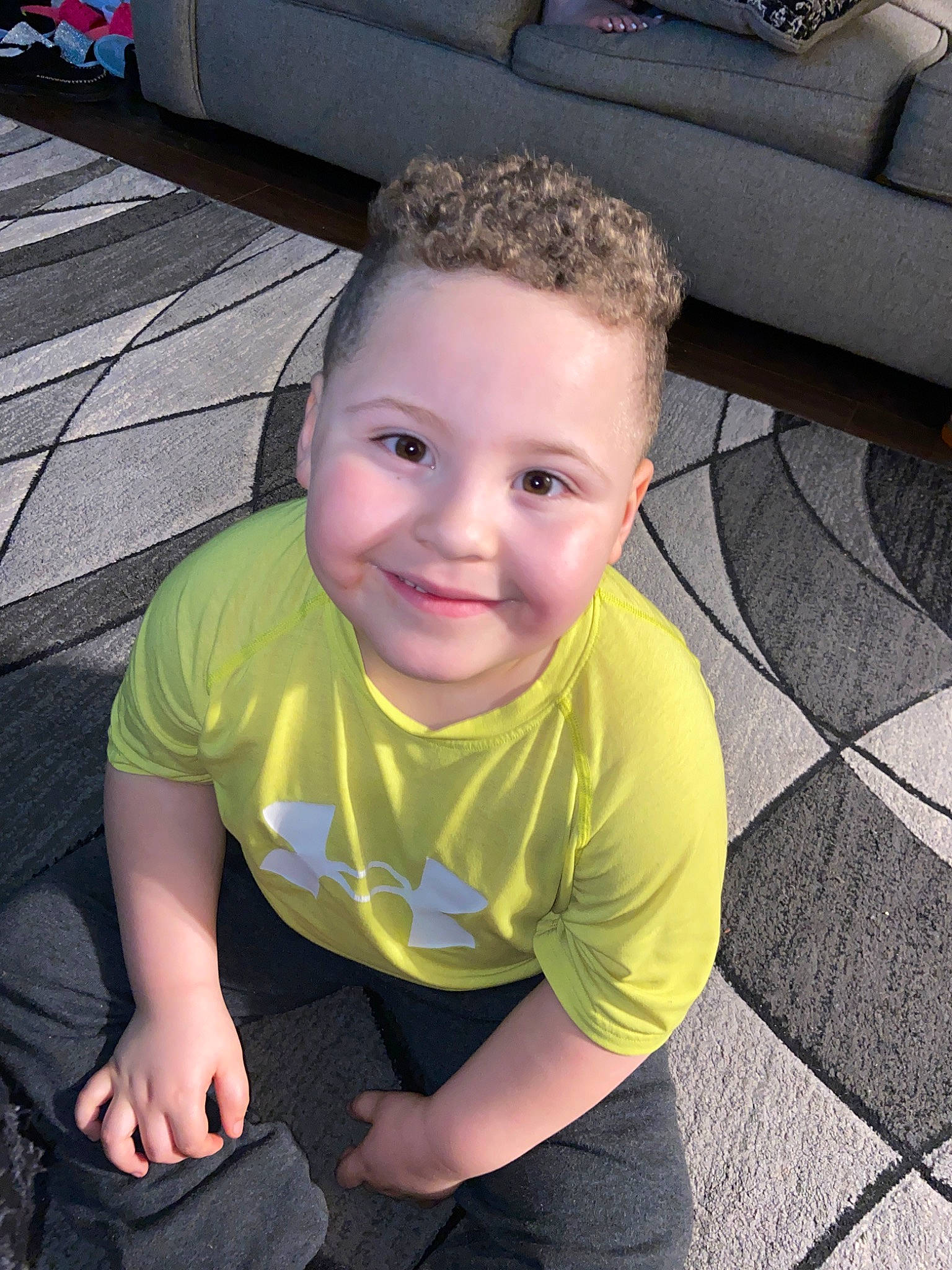 Jaxon joined the competition — help win amazing prizes! cheek, child, cool, face, family, flooring, forehead, fun, hair, hairstyle, happy, head, joy, leg, people, person, photography, sitting, smile, t_shirt