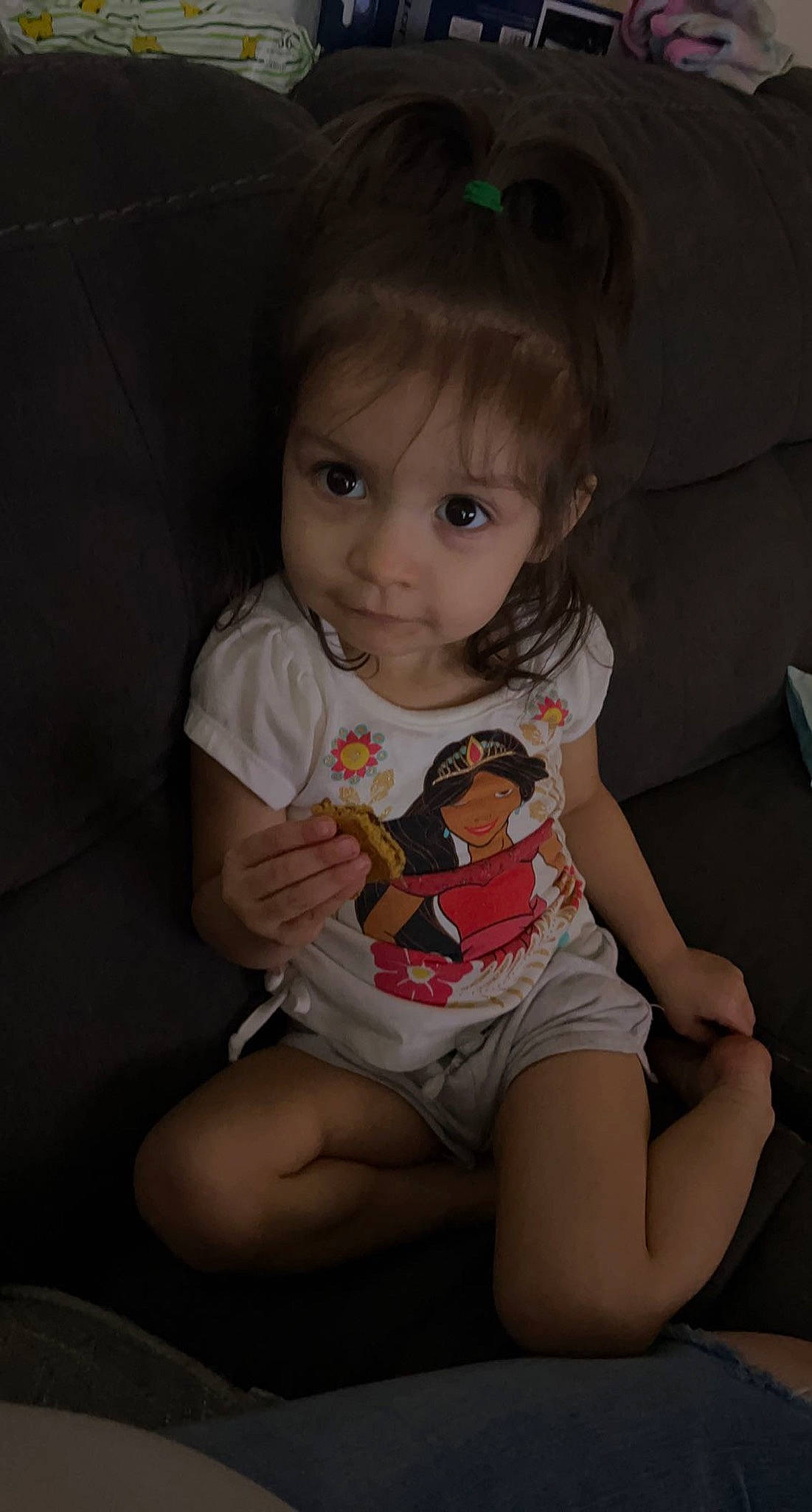 Aviana is registered to the contest to win money with this photo: baby, baby_toddler_clothing, cheek, chin, comfort, elbow, eyelash, flash_photography, hair, human_body, iris, knee, leg, lip, mouth, neck, nose, person, skin, sleeve