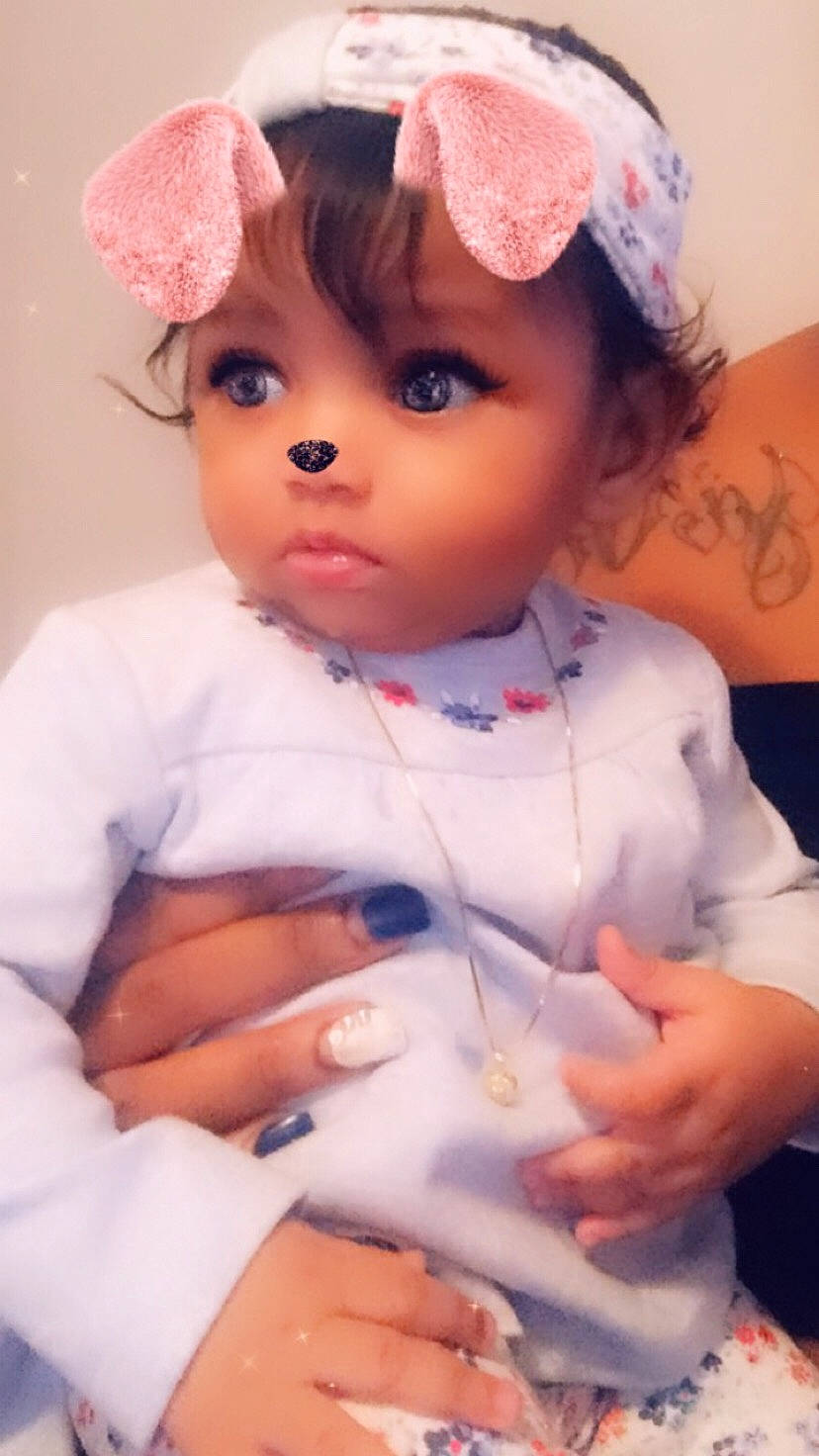 Kaylei is registered to the contest to win money with this photo: baby, cheek, child, doll, hair_accessory, person, skin, toddler, toy