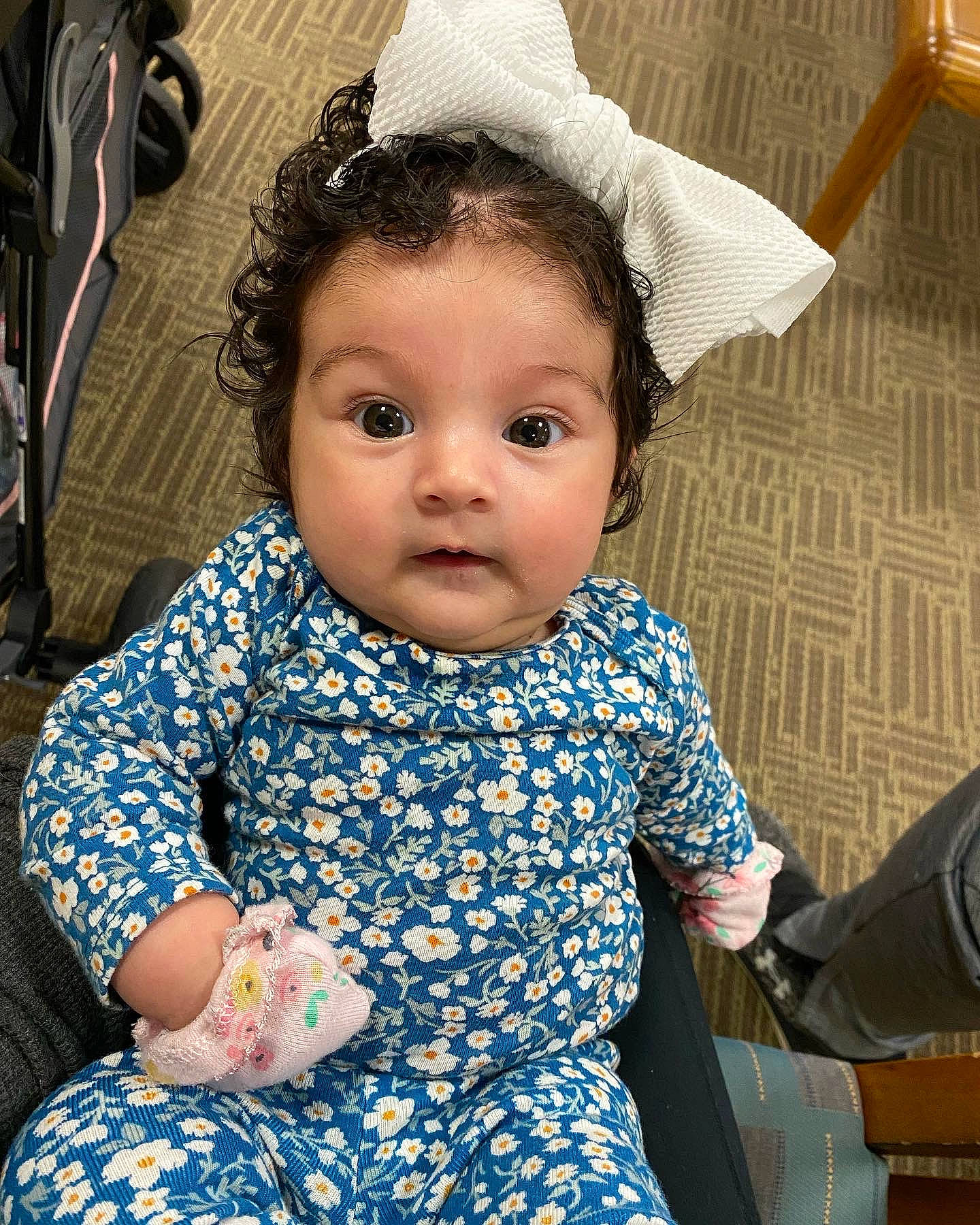 Carina joined the competition — help win amazing prizes! baby, baby_toddler_clothing, cheek, cool, eye, eyelash, facial_expression, finger, gesture, hair, hairstyle, happy, head, iris, lip, mouth, organ, person, skin, sleeve