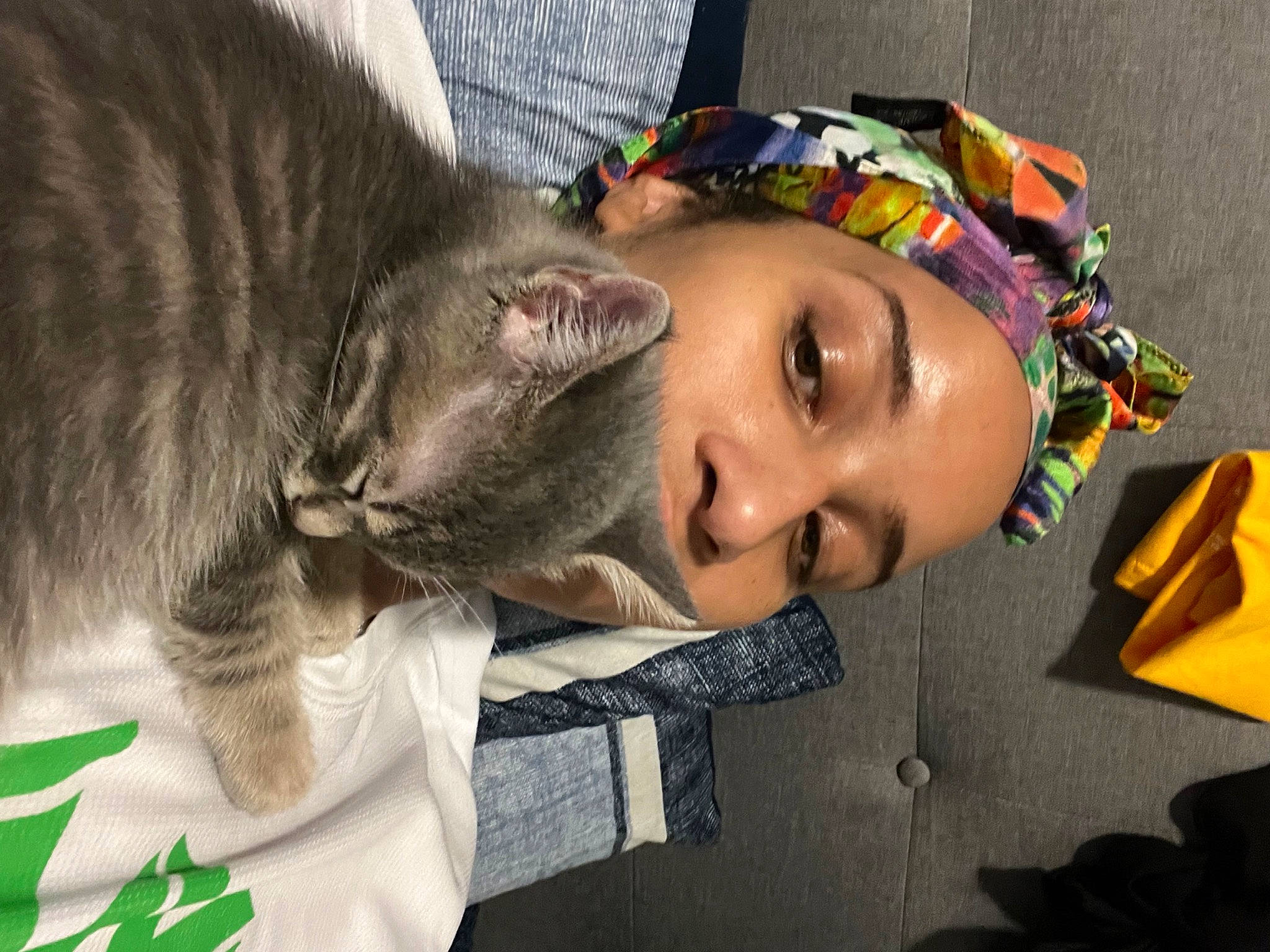 Koa is registered to the contest to win money with this photo: carnivore, cat, child, costume, domestic_short_haired_cat, eyewear, fashion_accessory, felidae, fun, fur, happy, personal_protective_equipment, selfie, small_to_medium_sized_cats, tail, tradition, whiskers