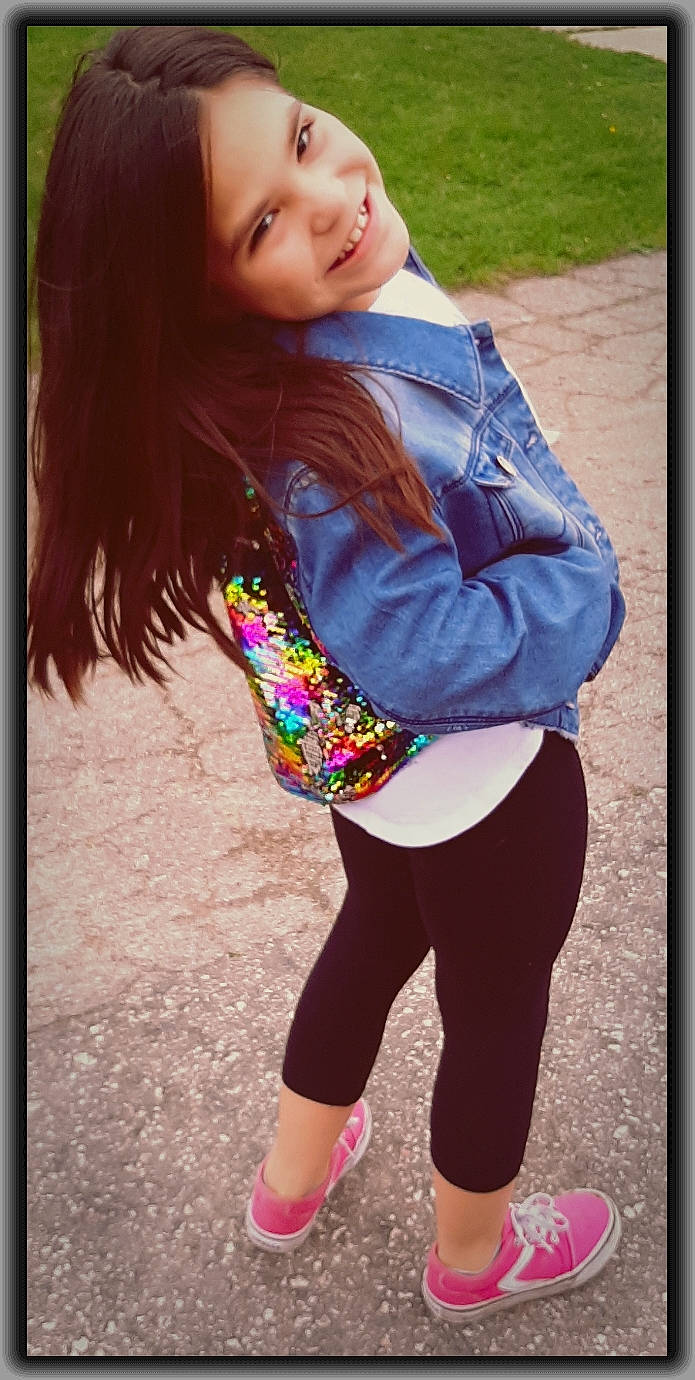 Brayelin joined the competition — help win amazing prizes! beauty, child, child_model, clothing, cool, denim, fashion, footwear, jacket, jeans, joy, leg, leggings, lip, outerwear, person, pink, purple, street_fashion, textile