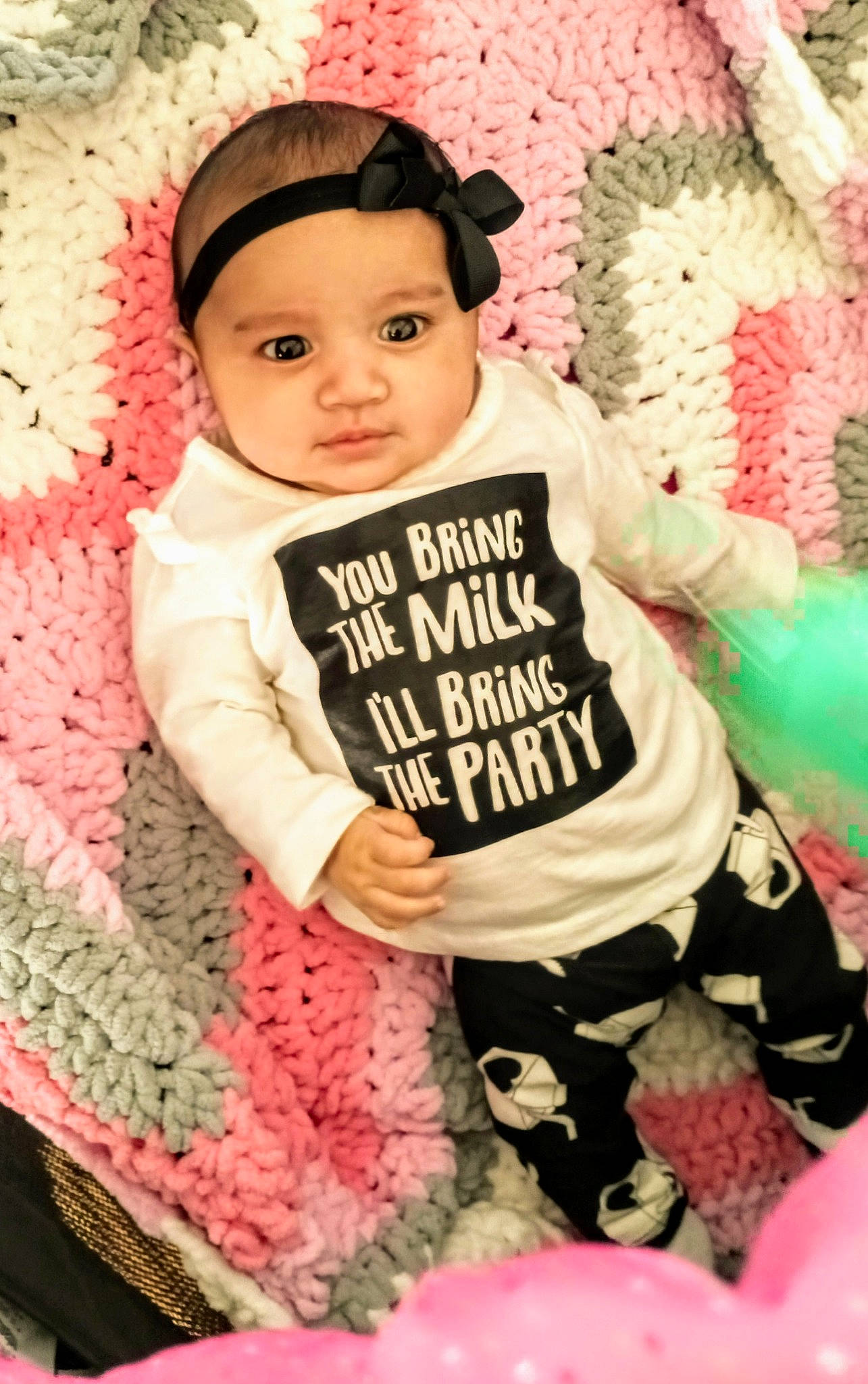 Ayva is registered to the contest to win money with this photo: baby, baby_toddler_clothing, cheek, child, clothing, crochet, headgear, knitting, outerwear, pattern, person, pink, product, sleeve, sweater, toddler