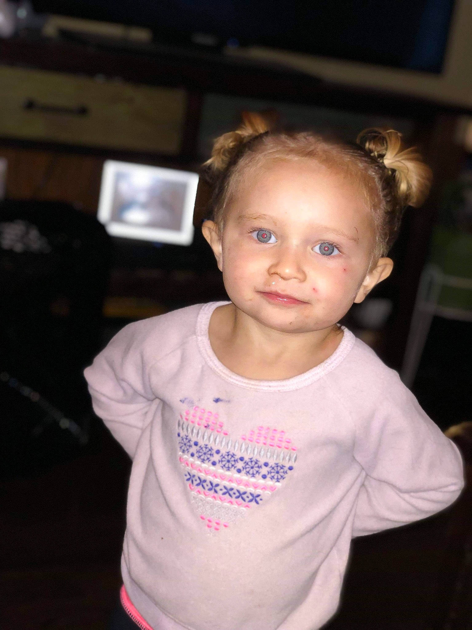 Clara-jo joined the competition — help win amazing prizes! baby, cheek, child, chin, face, fun, hair, head, person, pink, skin, smile, standing, t_shirt, toddler, vacation