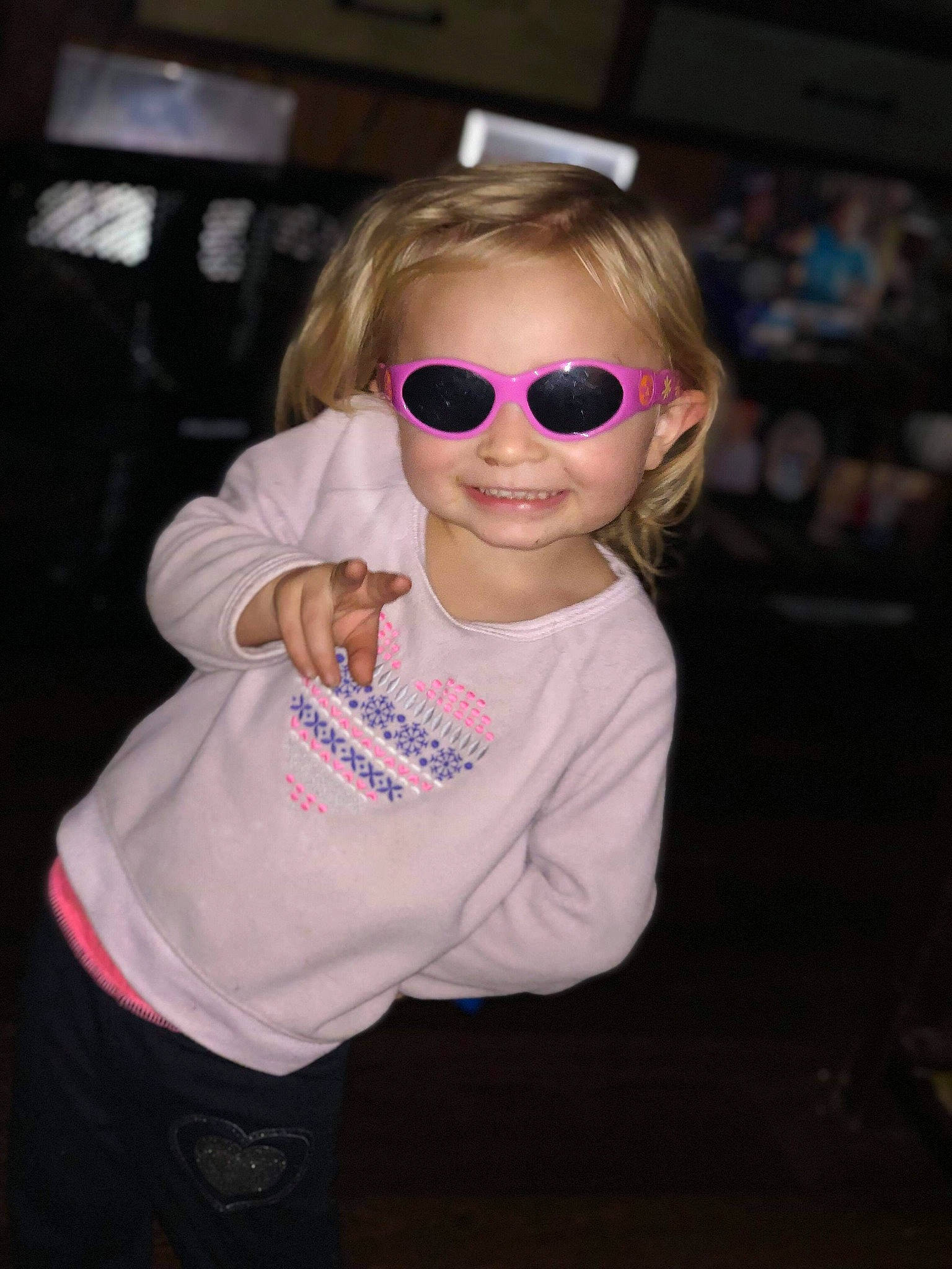 Clara-jo joined the competition — help win amazing prizes! blond, child, cool, eyewear, fun, glasses, joy, lip, person, personal_protective_equipment, photography, pink, smile, sunglasses, t_shirt, toddler, vacation, vision_care