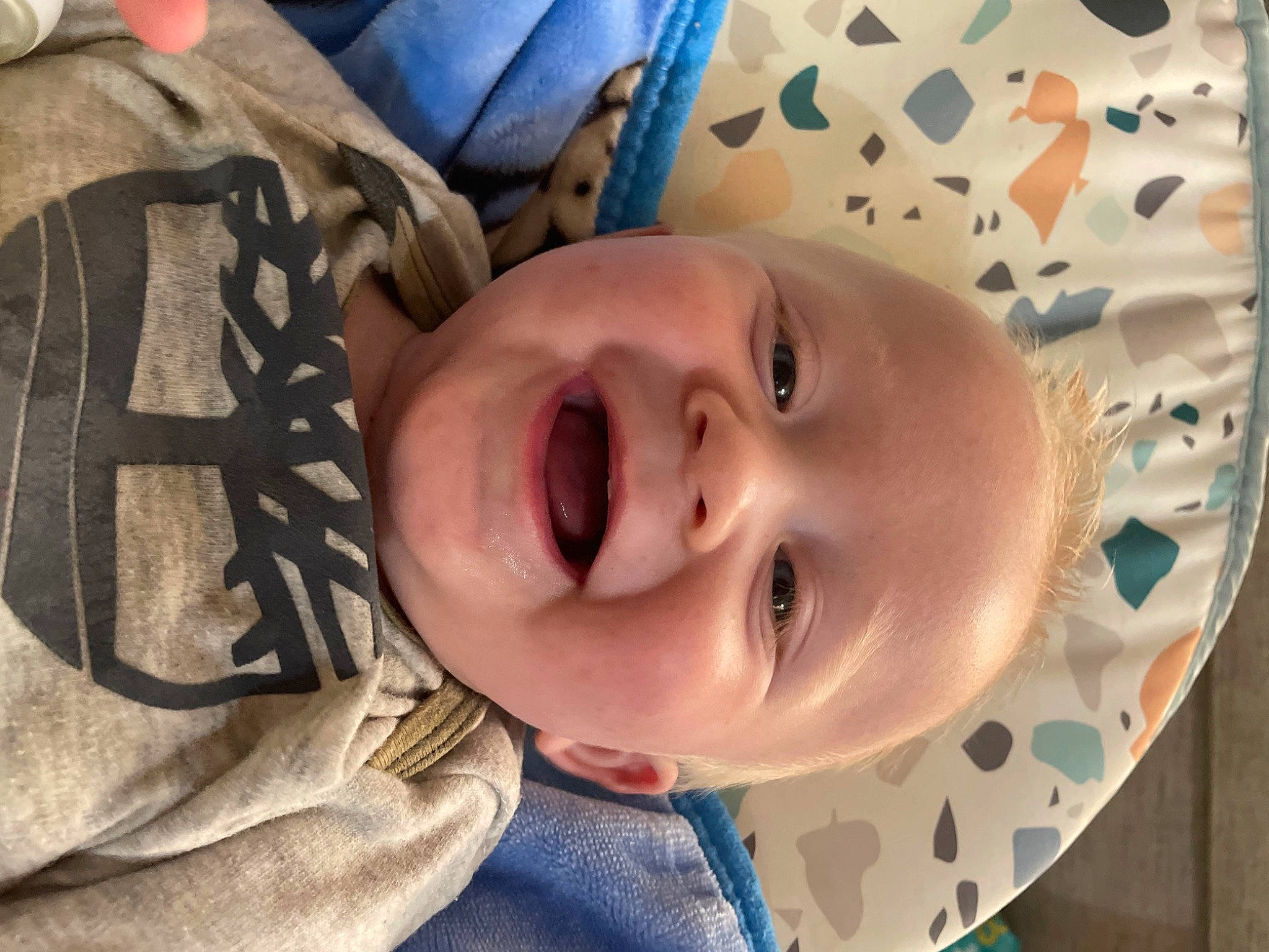 Khai-mateo joined the competition — help win amazing prizes! baby, baby_laughing, baby_toddler_clothing, blue, cheek, comfort, eye, eyebrow, face, forehead, fun, happy, head, iris, lip, mouth, nose, person, skin, smile
