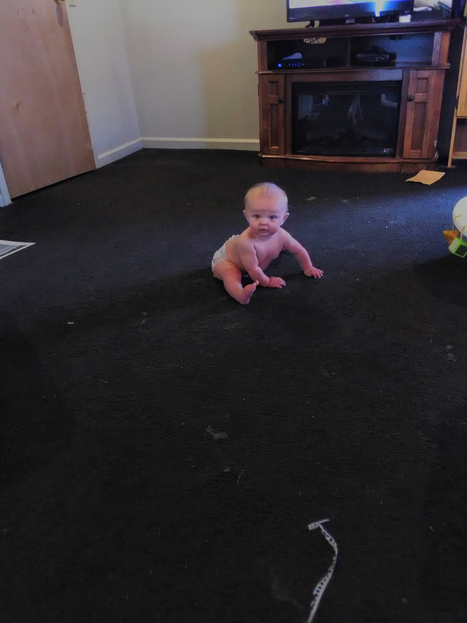 Randall joined the competition — help win amazing prizes! baby, carpet, child, floor, flooring, fun, person, play, room, sitting, toddler