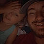 Nevaeh joined the competition — help win amazing prizes! child, man, selfie, smile, face, covering_eye, cap, beard, casual_clothing, indoor, closeup, happy, playful, family, together, portrait, people, headwear, relaxed, intimate