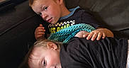 Kayn joined the competition — help win amazing prizes! blanket, casual_clothing, child, children, comfort, couch, cozy, face, family, hand, head, home, indoor, portrait, relaxing, resting, sibling, toddler, tshirt, young