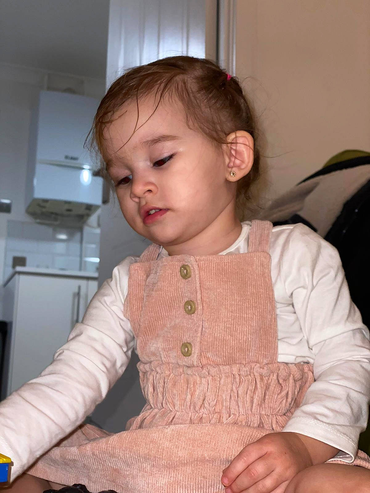 Irene joined the competition — help win amazing prizes! baby, baby_toddler_clothing, cheek, child, comfort, dress_shirt, eyelash, facial_expression, flooring, lip, nose, pattern, person, pink, sitting, skin, sleeve, t_shirt, toddler, wool