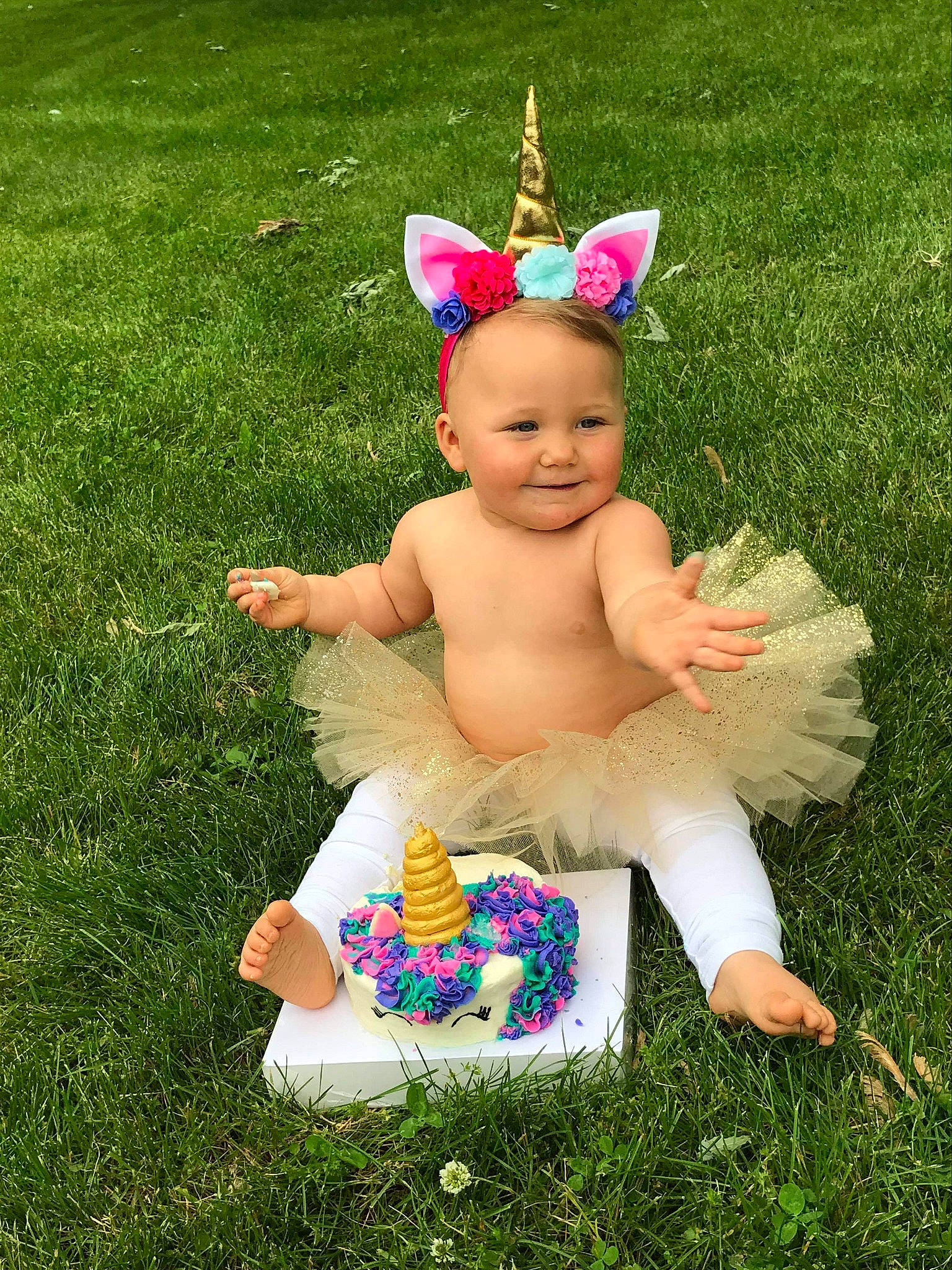 Greta joined the competition — help win amazing prizes! baby, baby_toddler_clothing, child, costume, costume_accessory, easter_bunny, fun, grass, happy, joy, lawn, person, plant, play, sitting, toddler