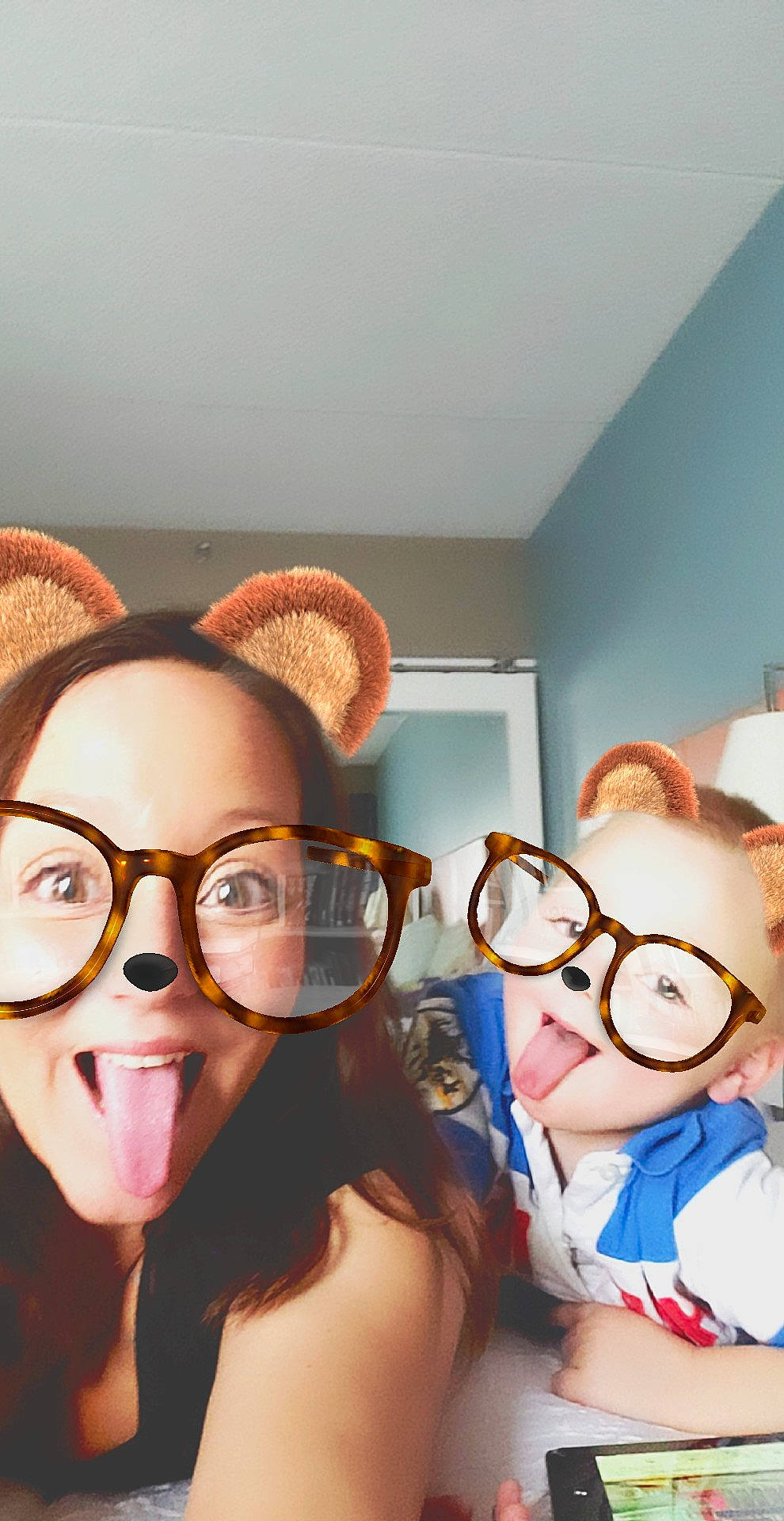 Griffin is registered to the contest to win money with this photo: cool, ear, eyewear, fun, gesture, glasses, head, nose, person, photography, room, selfie, smile, vision_care