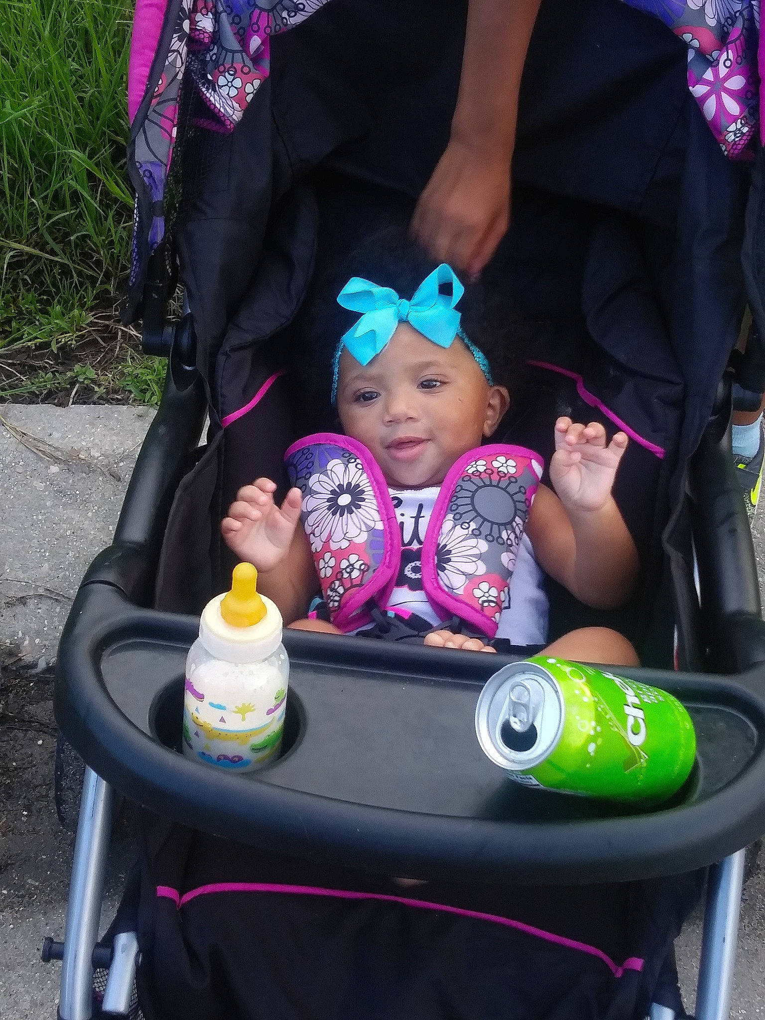 Treasure B. joined the competition — help win amazing prizes! baby_carriage, baby_products, car, child, fun, headgear, person, pink, product, purple, race, recreation, toddler, vehicle