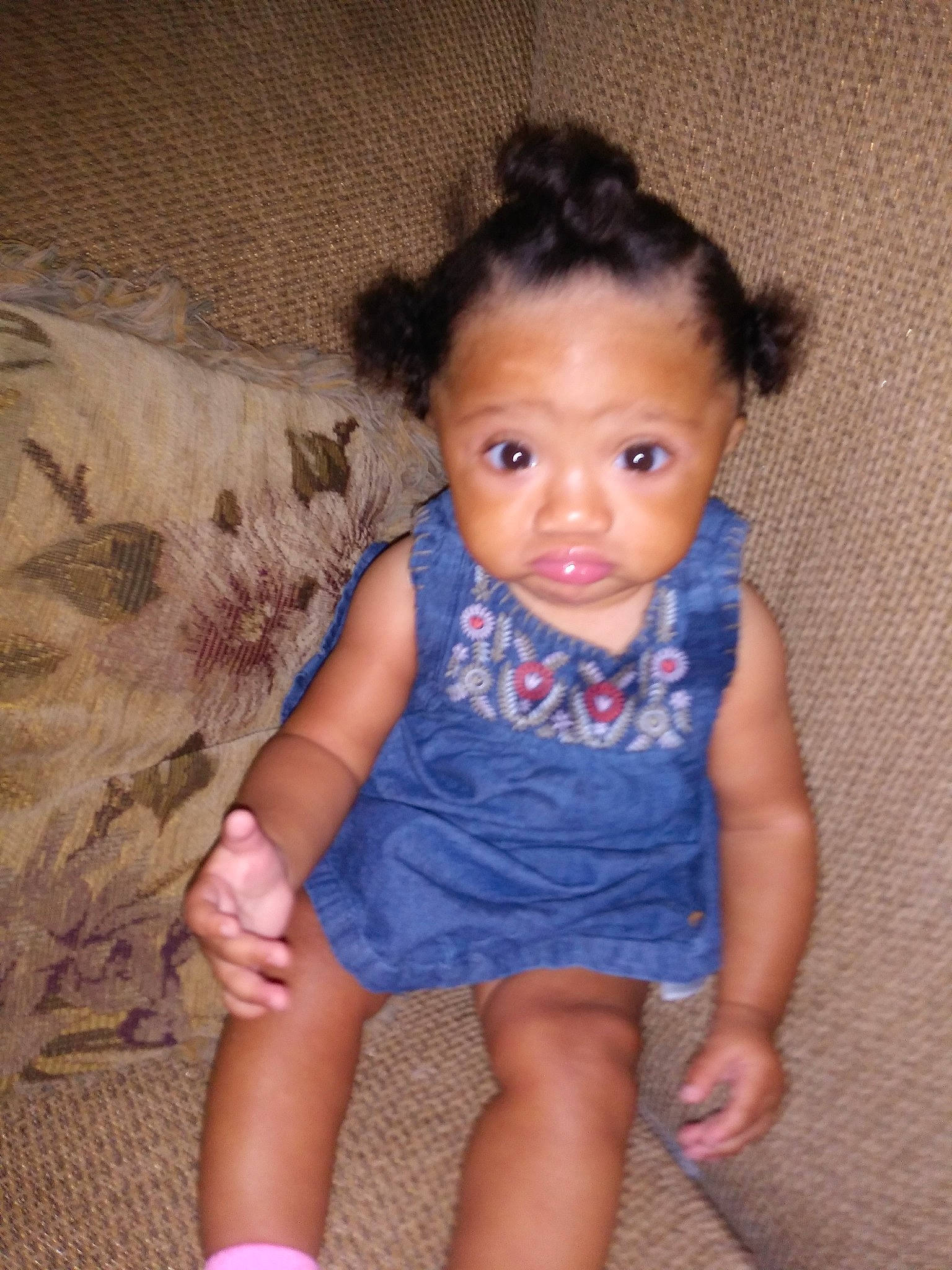 Treasure B. joined the competition — help win amazing prizes! abdomen, arm, black_hair, cheek, child, eye, finger, fun, girl, hand, human_hair_color, infant, iris, leg, person, sitting, skin, smile, standing, toddler