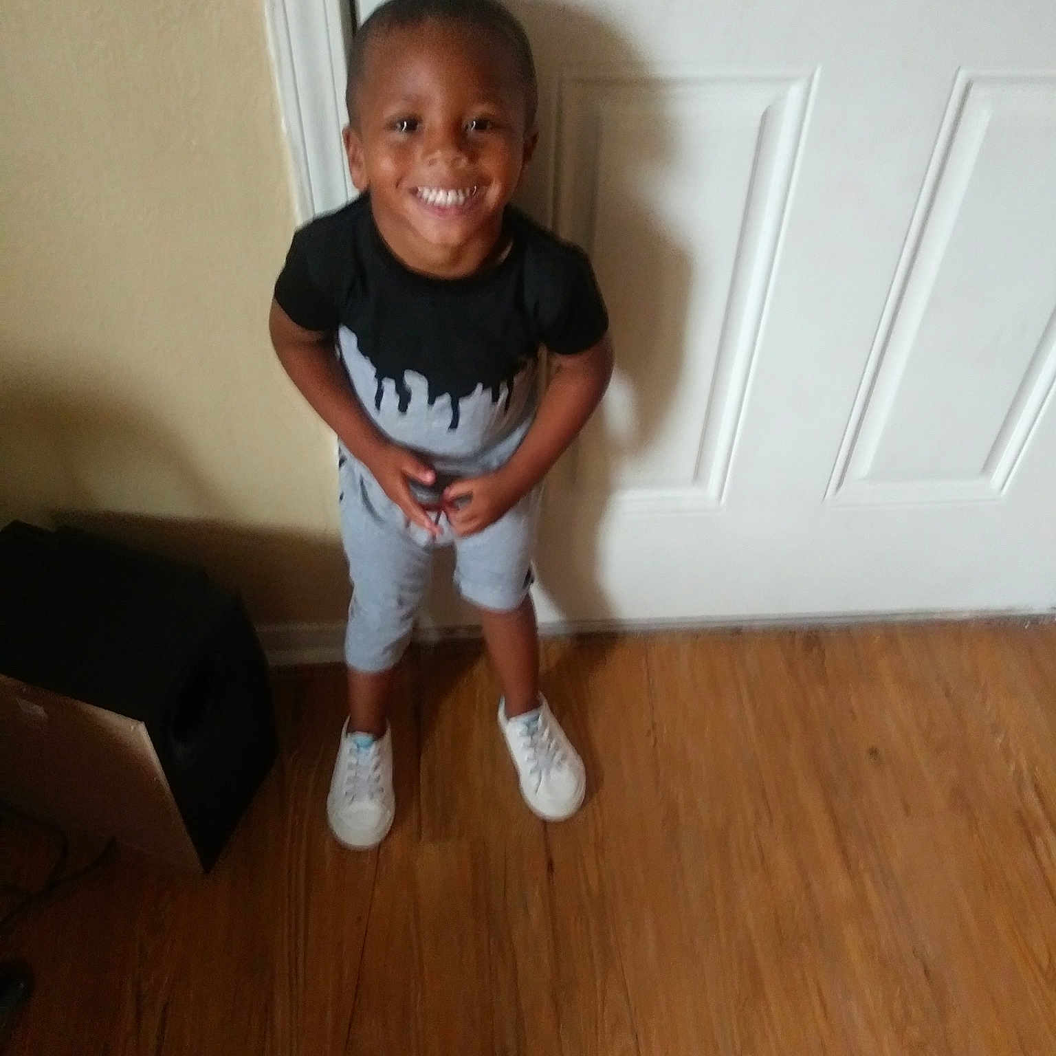 Legend Yashau joined the competition — help win amazing prizes! arm, child, clothing, day, floor, flooring, fun, girl, hardwood, joint, joy, leg, person, product, shoe, shoulder, sitting, standing, toddler, trunk