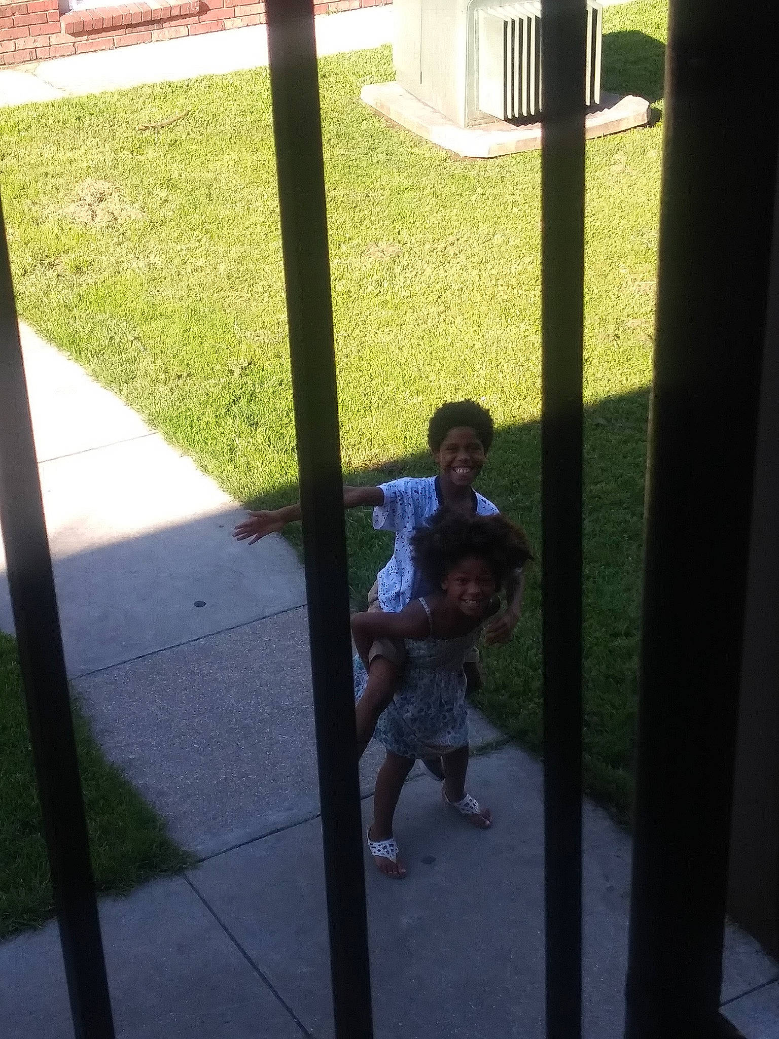 Journee joined the competition — help win amazing prizes! child, day, fun, grass, house, joy, outdoor_play_equipment, outdoor_structure, person, plant, play, public_space, recreation, standing, structure, tree, under_exposed, vacation, window