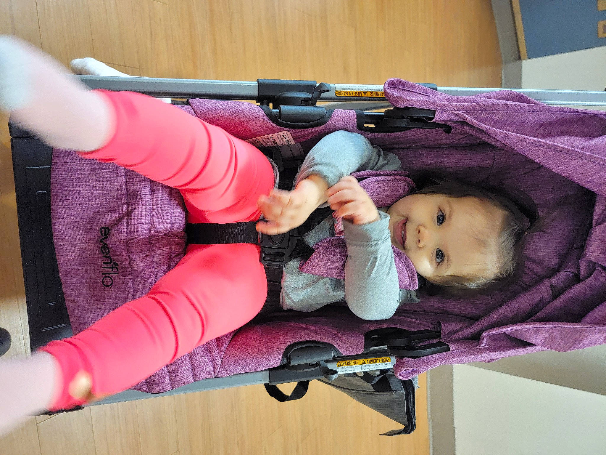 Liana joined the competition — help win amazing prizes! baby, baby_carriage, baby_products, baby_toddler_clothing, child, comfort, door, fun, magenta, person, personal_protective_equipment, pink, purple, recreation, shooting, sleeve, thigh, toddler, trigger, violet