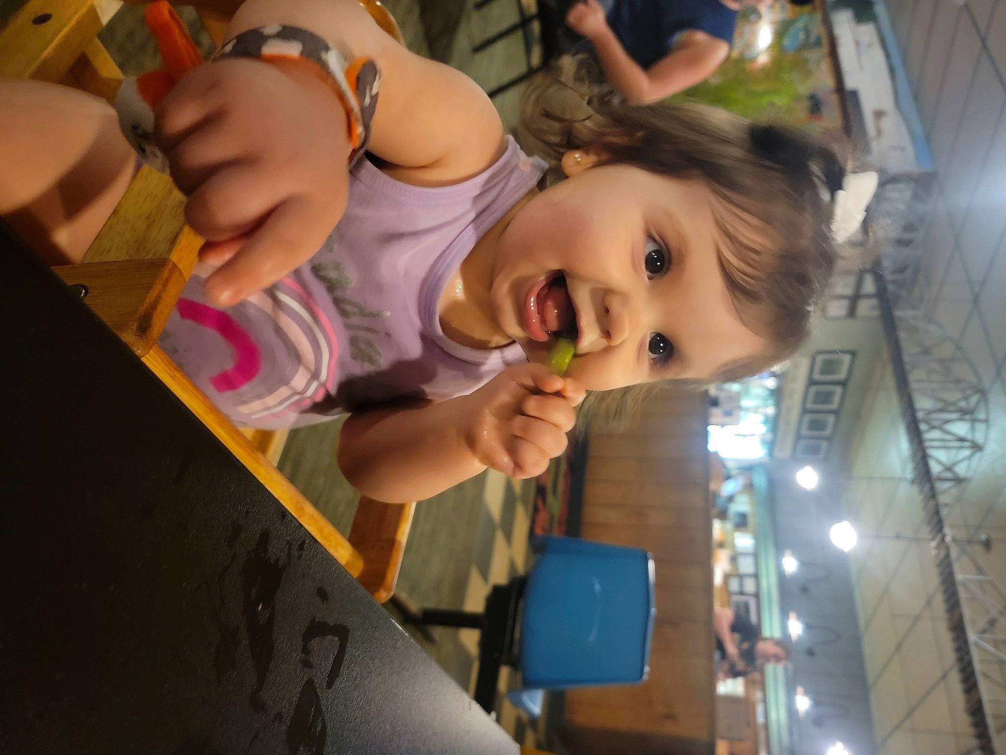 Liana joined the competition — help win amazing prizes! chair, child, eyewear, fun, happy, leisure, person, recreation, reflection, room, smile, t_shirt, toddler, transport, tree, vehicle_door