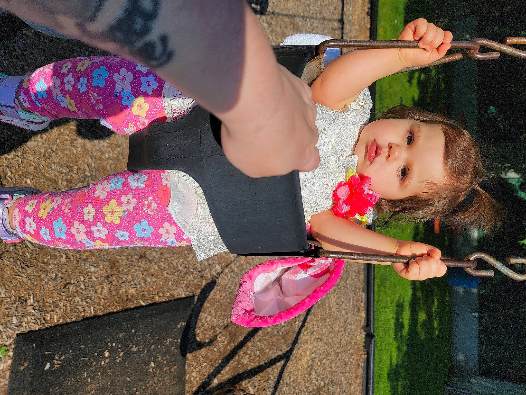 Liana joined the competition — help win amazing prizes! finger, foot, fun, grass, happy, human_leg, lap, leg, leisure, people_in_nature, person, pink, plant, play, recreation, sitting, summer, t_shirt, thigh, toddler
