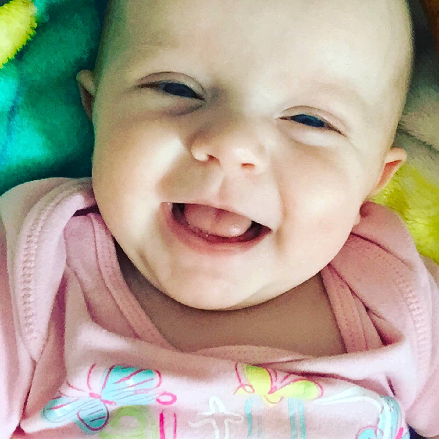 Abriella joined the competition — help win amazing prizes! baby, baby_making_funny_faces, beauty, cheek, child, chin, eye, eyebrow, face, facial_expression, forehead, happy, head, lip, mouth, nose, person, pink, skin, smile