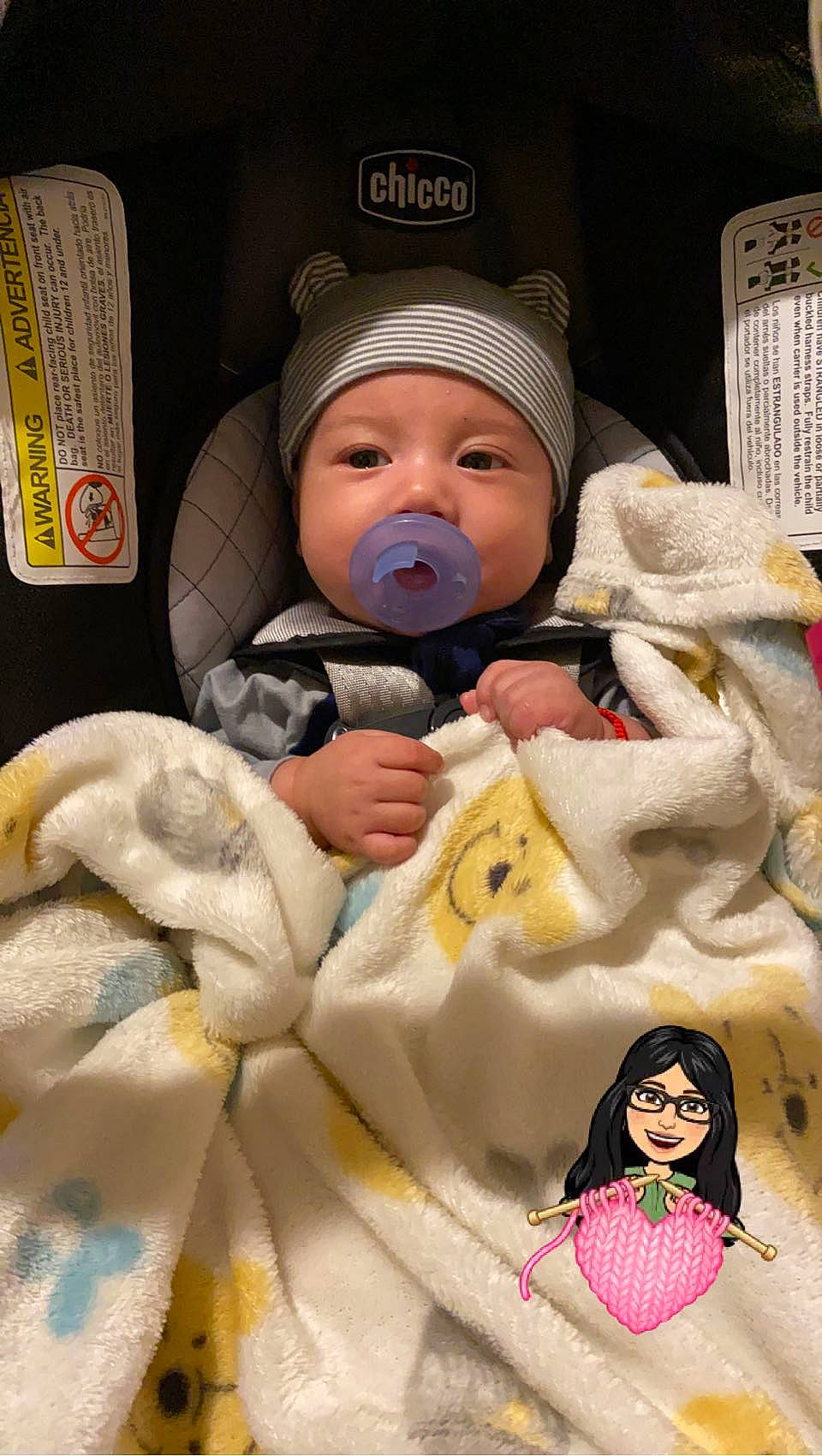 Jasiah joined the competition — help win amazing prizes! baby, baby_products, baby_safety, baby_sleeping, baby_toddler_clothing, beverage_can, cap, cheek, child, comfort, event, eye, eyelash, fur, hat, headwear, linens, person, skin, textile