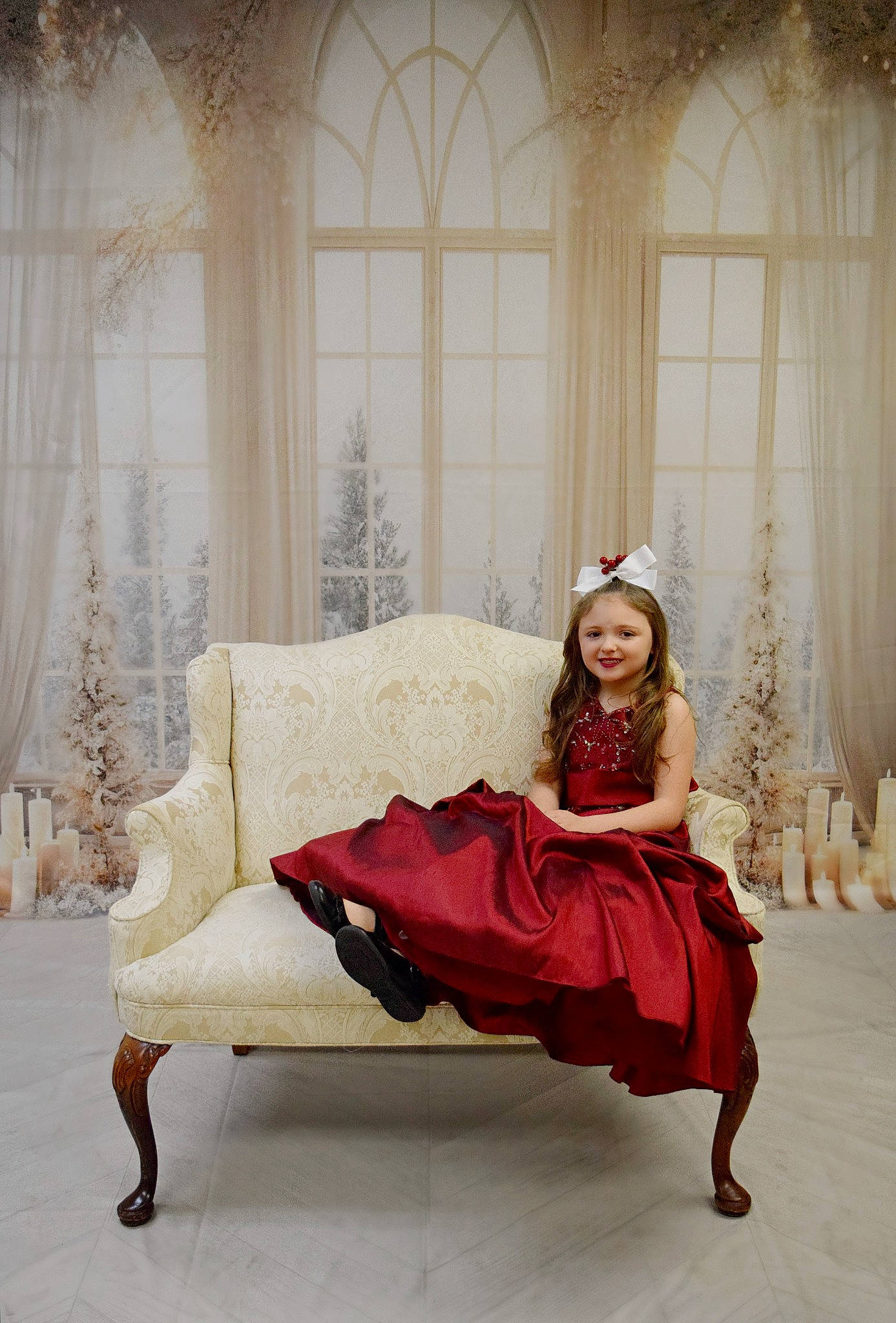 Avalyn is registered to the contest to win money with this photo: comfort, curtain, dress, event, fashion_design, fashion_model, flash_photography, formal_wear, furniture, gown, human_leg, joy, knee, peach, person, sitting, sleeve, smile, thigh, waist