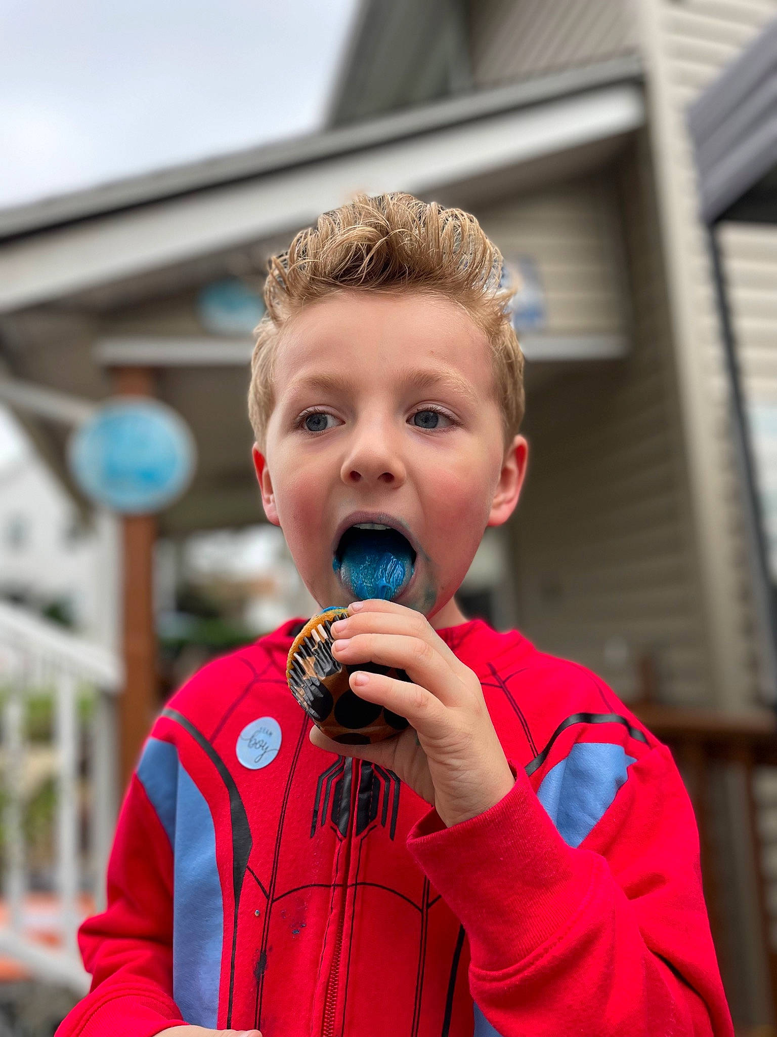 Jax is registered to the contest to win money with this photo: child, electric_blue, fun, gesture, happy, person, player, recreation, sky, sleeve, surprise, t_shirt, toddler, uniform, vacation