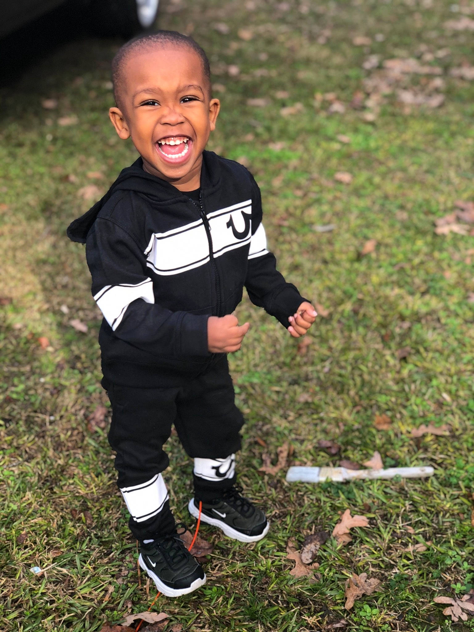Carter joined the competition — help win amazing prizes! child, fun, grass, happy, joy, outerwear, person, photography, play, sleeve, smile, sportswear, t_shirt, toddler