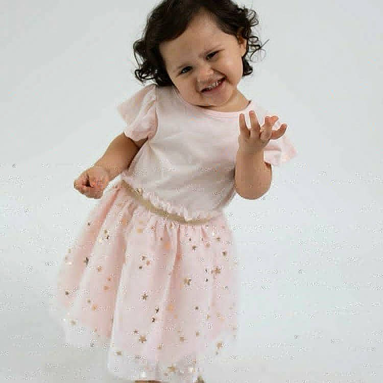 Alessandra joined the competition — help win amazing prizes! baby, baby_toddler_clothing, child, child_model, clothing, costume, design, dress, finger, gesture, joy, outerwear, pattern, person, pink, polka_dot, sleeve, toddler, white