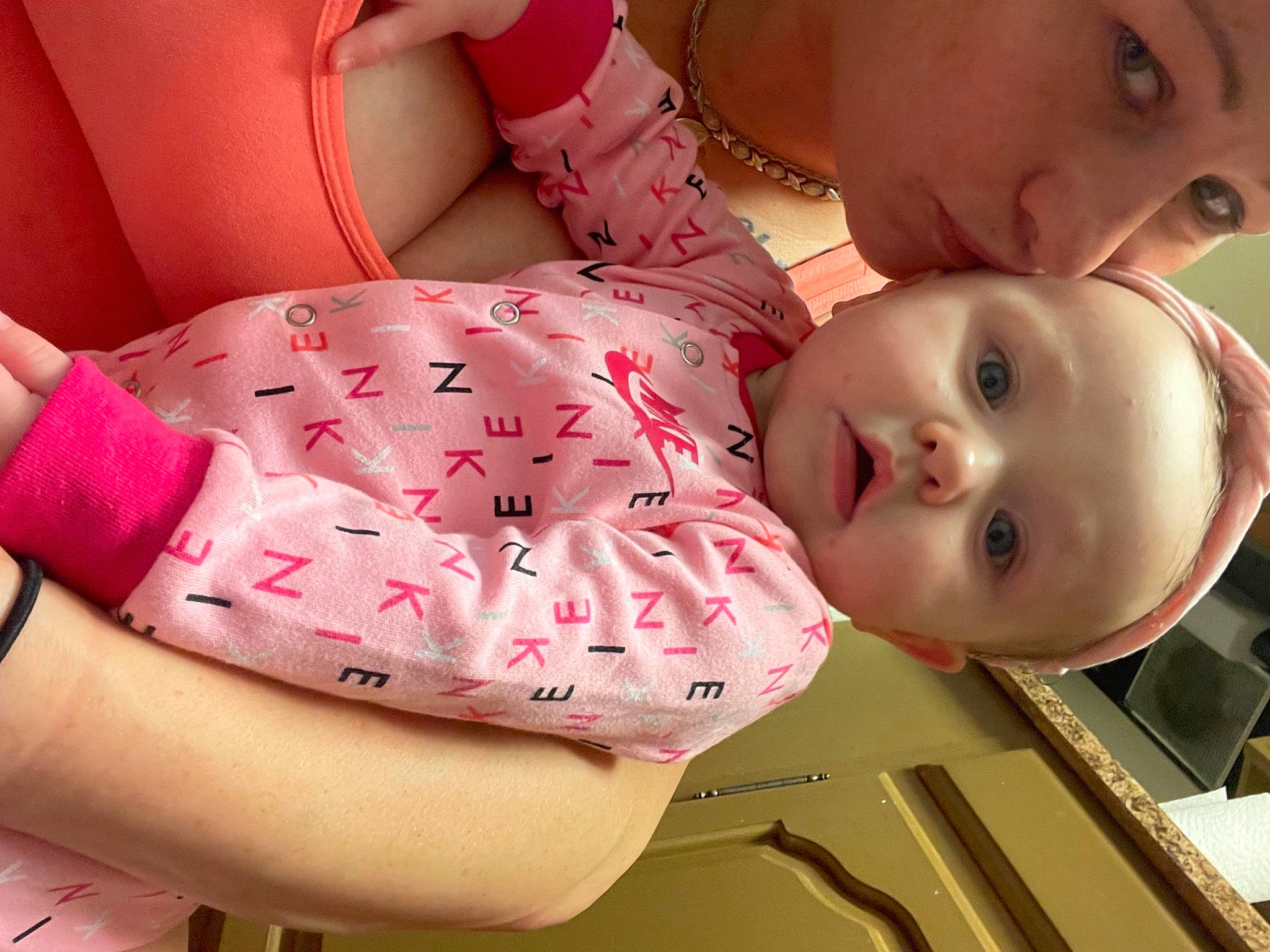 Mauriana is registered to the contest to win money with this photo: arm, baby, black_hair, dress, eyelash, finger, gesture, hand, happy, human_body, iris, lip, mouth, muscle, neck, organ, person, pink, skin, stomach