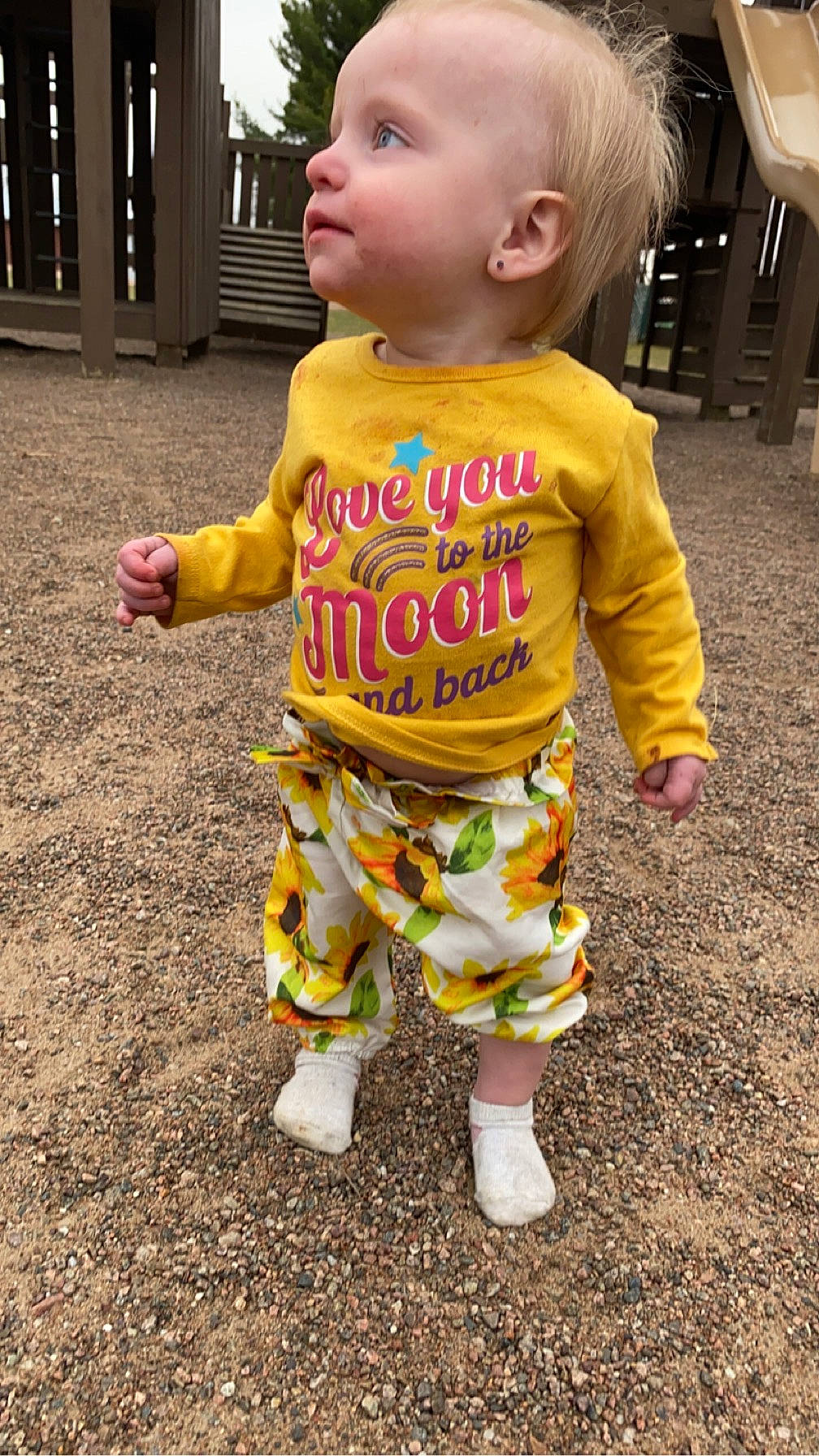 Lakelynn joined the competition — help win amazing prizes! baby, baby_toddler_clothing, chair, child, flooring, fun, grass, hairstyle, happy, head, nightwear, pajamas, pattern, person, play, sleeve, smile, t_shirt, toddler, vacation