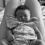 Elsie joined the competition — help win amazing prizes! baby, sleeping, infant, legs, black_and_white, bedroom, furniture, soft_light, peaceful, closeup, person, child, indoors, relaxing, comfortable, cute, small, clothing, skin, portrait