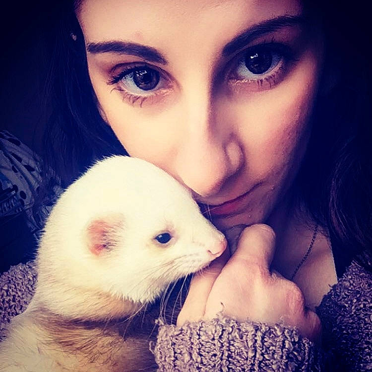 Peanut participe au concours pour gagner de l'argent avec cette photo : beauty, cheek, ear, eye, face, ferret, finger, fur, hand, head, lip, marsupial, mink, mouth, mustelidae, mustelinae, nose, person, selfie, skin