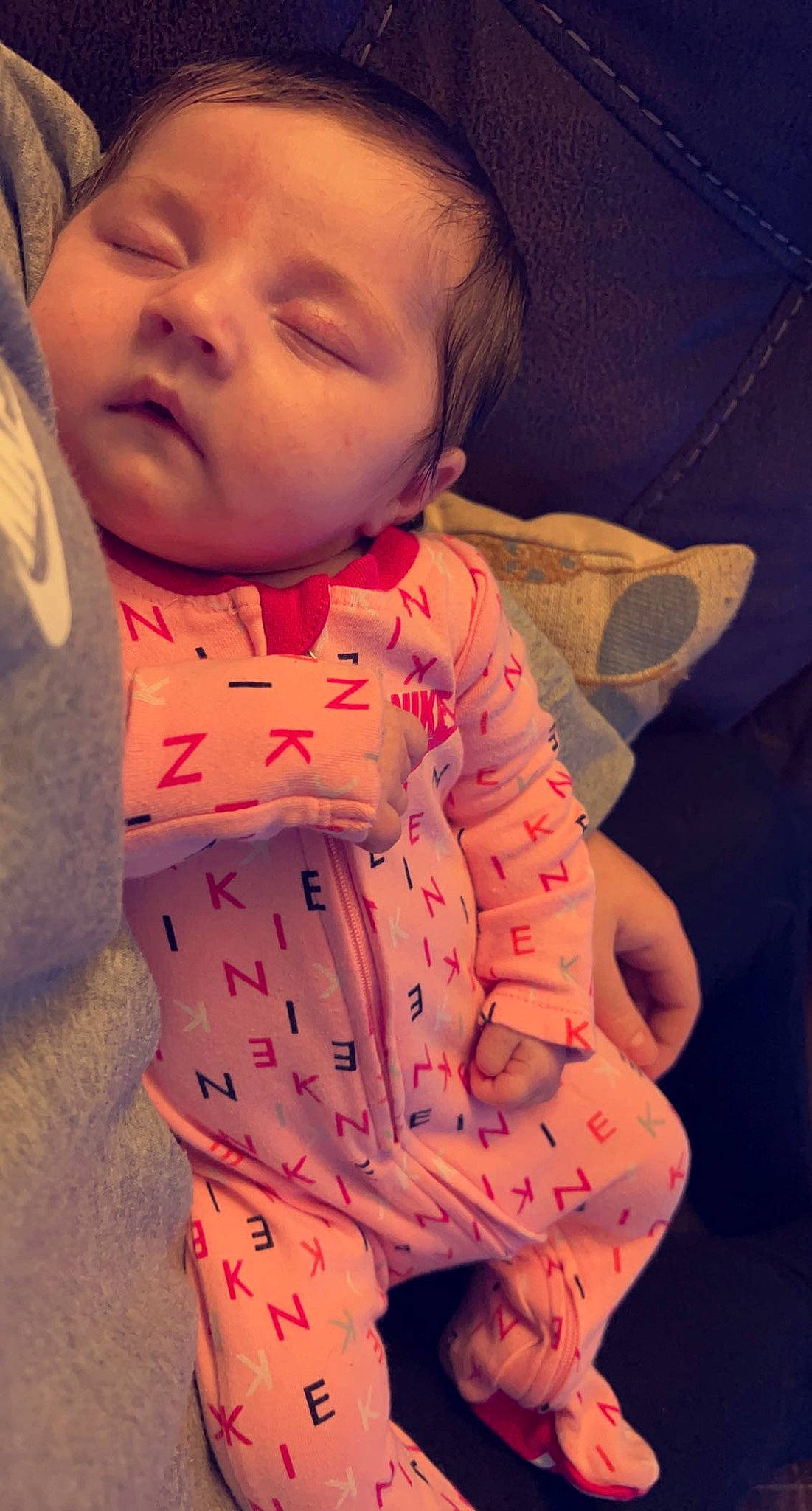 Kaddelyn is registered to the contest to win money with this photo: baby, baby_toddler_clothing, cheek, chin, comfort, eye, eyebrow, face, facial_expression, hair, head, human, human_body, lip, mouth, neck, nose, organ, person, skin