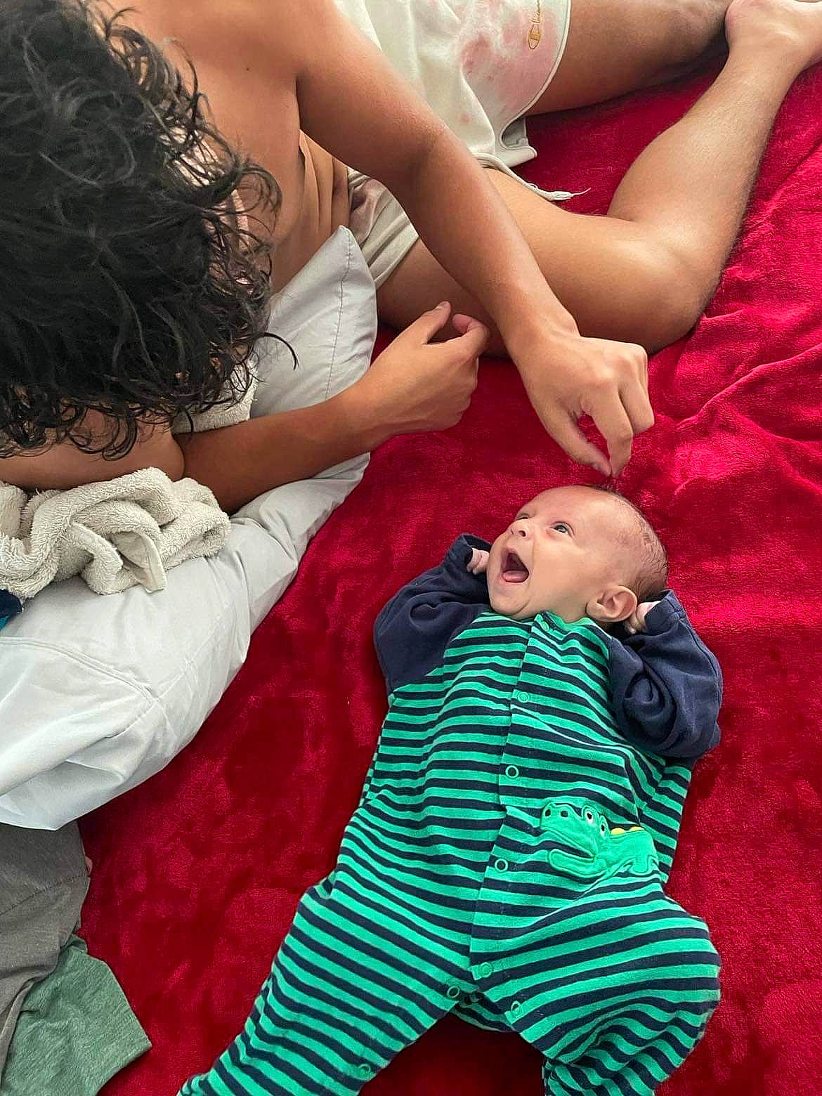 River joined the competition — help win amazing prizes! child, comfort, elbow, event, fun, gesture, hand, happy, human_leg, joint, leisure, magenta, muscle, pattern, person, red, sitting, textile, thigh, toddler